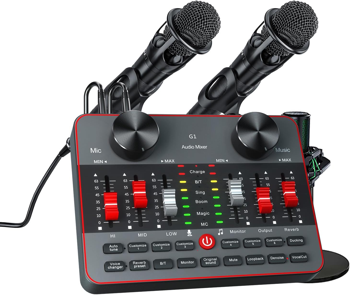EQUIPO PARA PODCAST NECULOGY KIT PARA 2 MICRÓFONOS CON MEZCLADORA DJ Y MICRÓFONOS DE CONDENSADOR - 1
