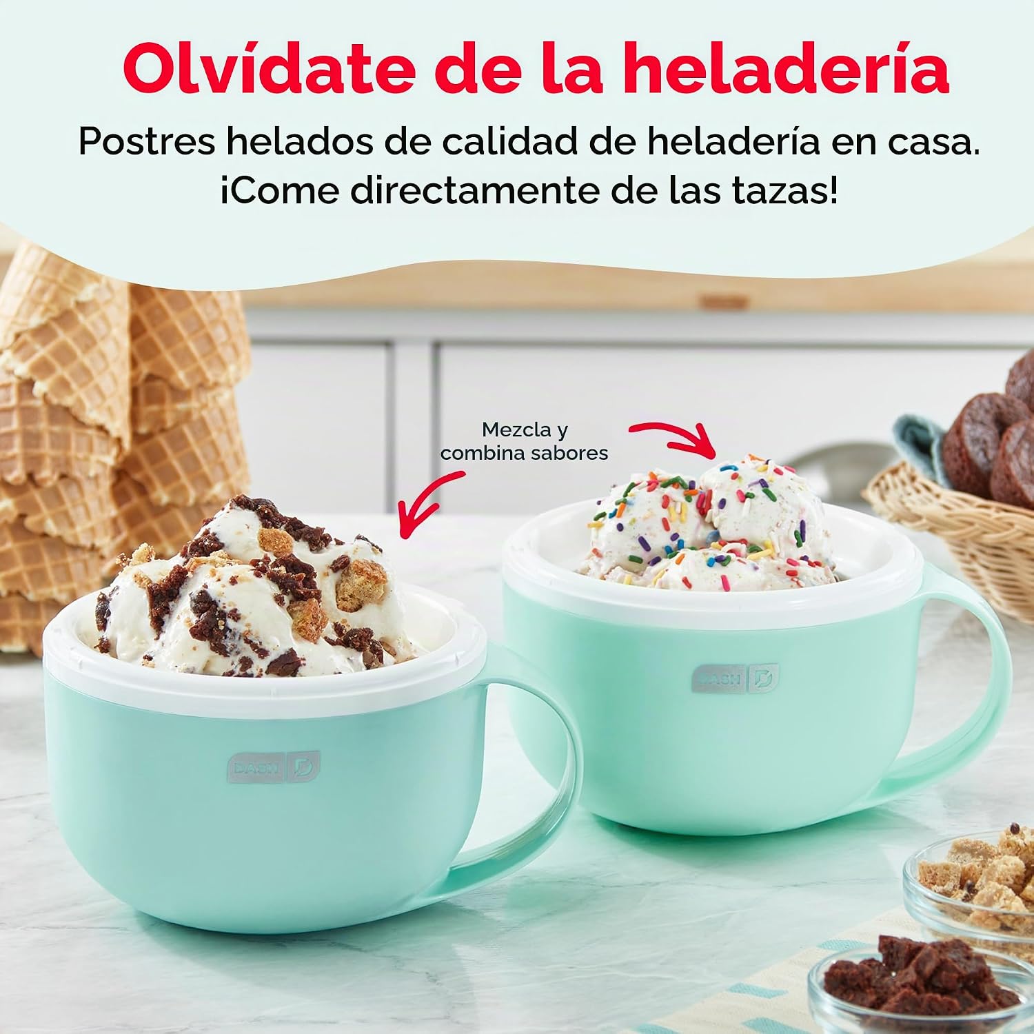 MÁQUINA PARA HELADOS DASH MY MUG 2 UNIDADES AQUA - 3