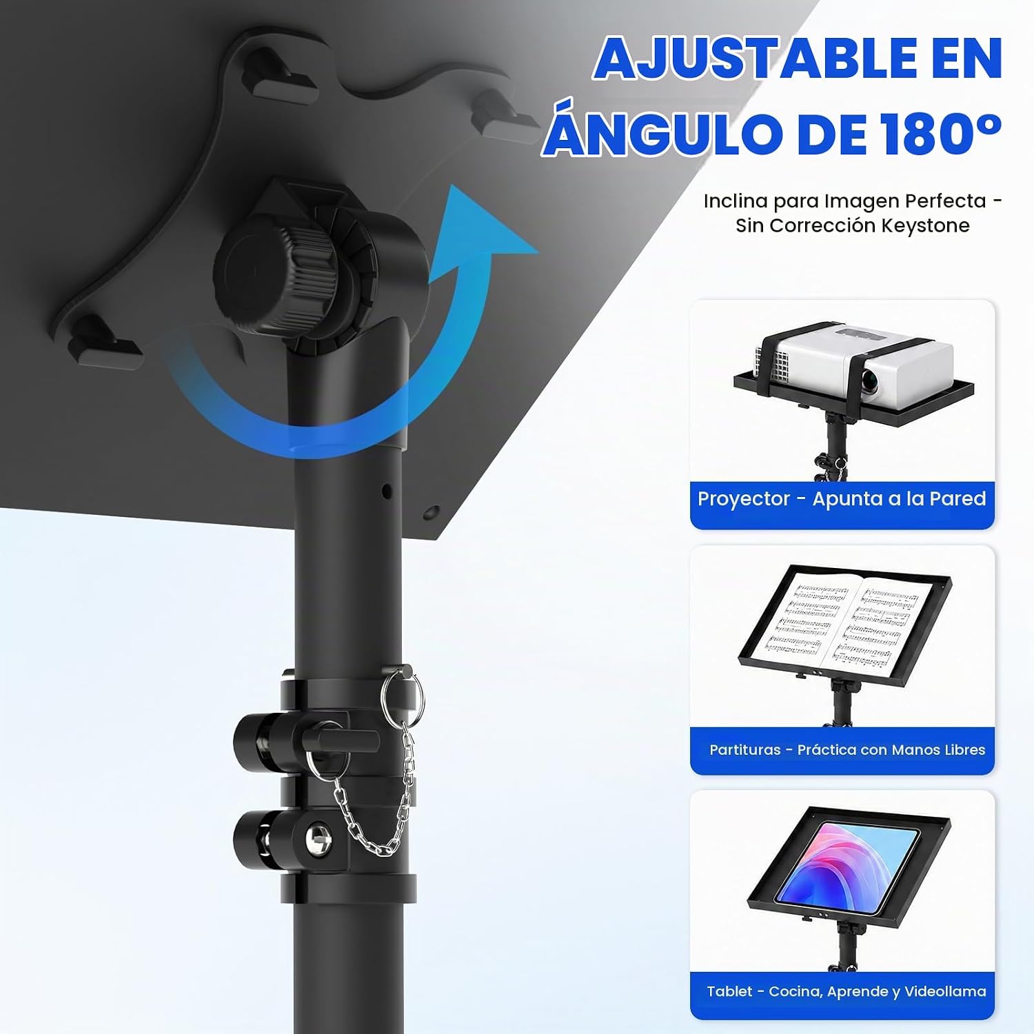 SOPORTE TRÍPODE PARA PROYECTOR Y LAPTOP DECOSIS AJUSTABLE 23.5-63.5 PULGADAS - 5