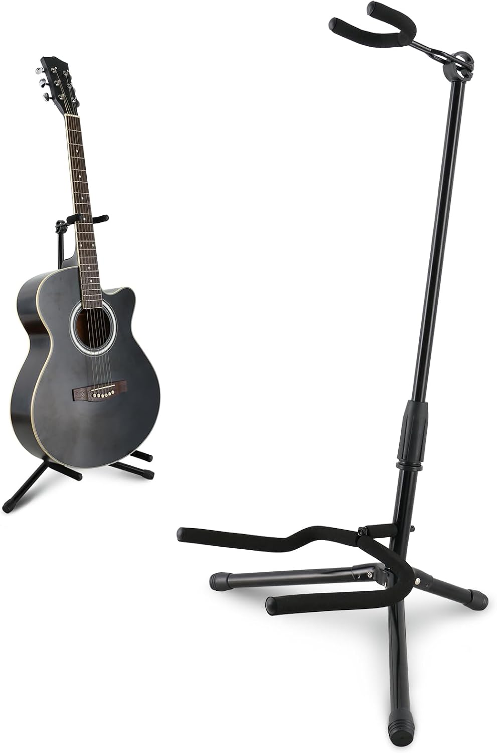ATRIL PARA GUITARRA EASTROCK AJUSTABLE Y PLEGABLE NEGRO - 1