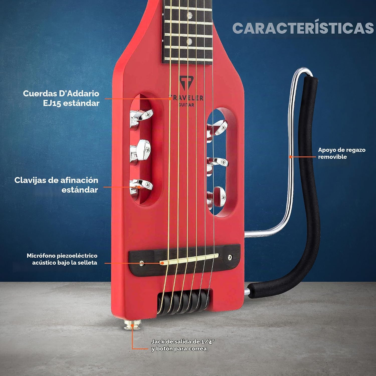 GUITARRA ACÚSTICA ELECTROACÚSTICA TRAVELER GUITAR ULTRA-LIGHT VINTAGE ROJO - 2