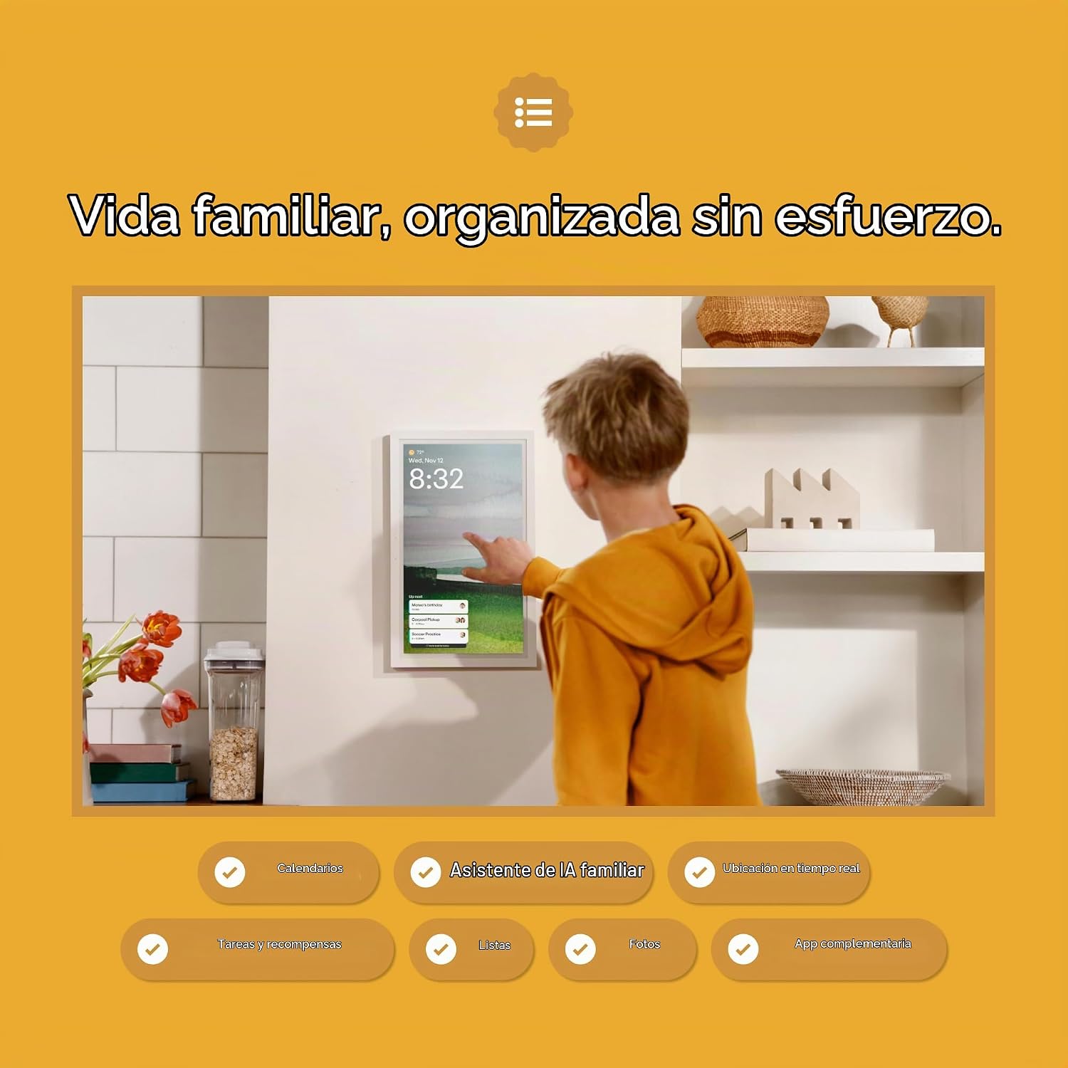 CALENDARIO DIGITAL GREENLIGHT FAMILY HUB 15.6 PULGADAS CON PANTALLA TÁCTIL - 2