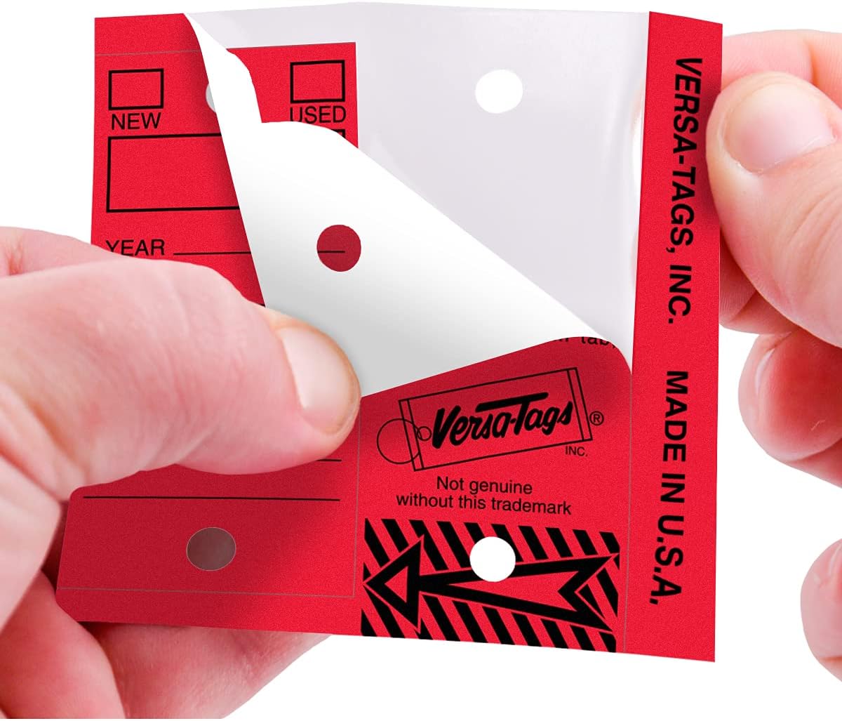 LLAVEROS VERSA-TAGS ROJOS AUTOPROTECTORES CON ANILLOS DIVIDIDOS 1000 UNIDADES - 3