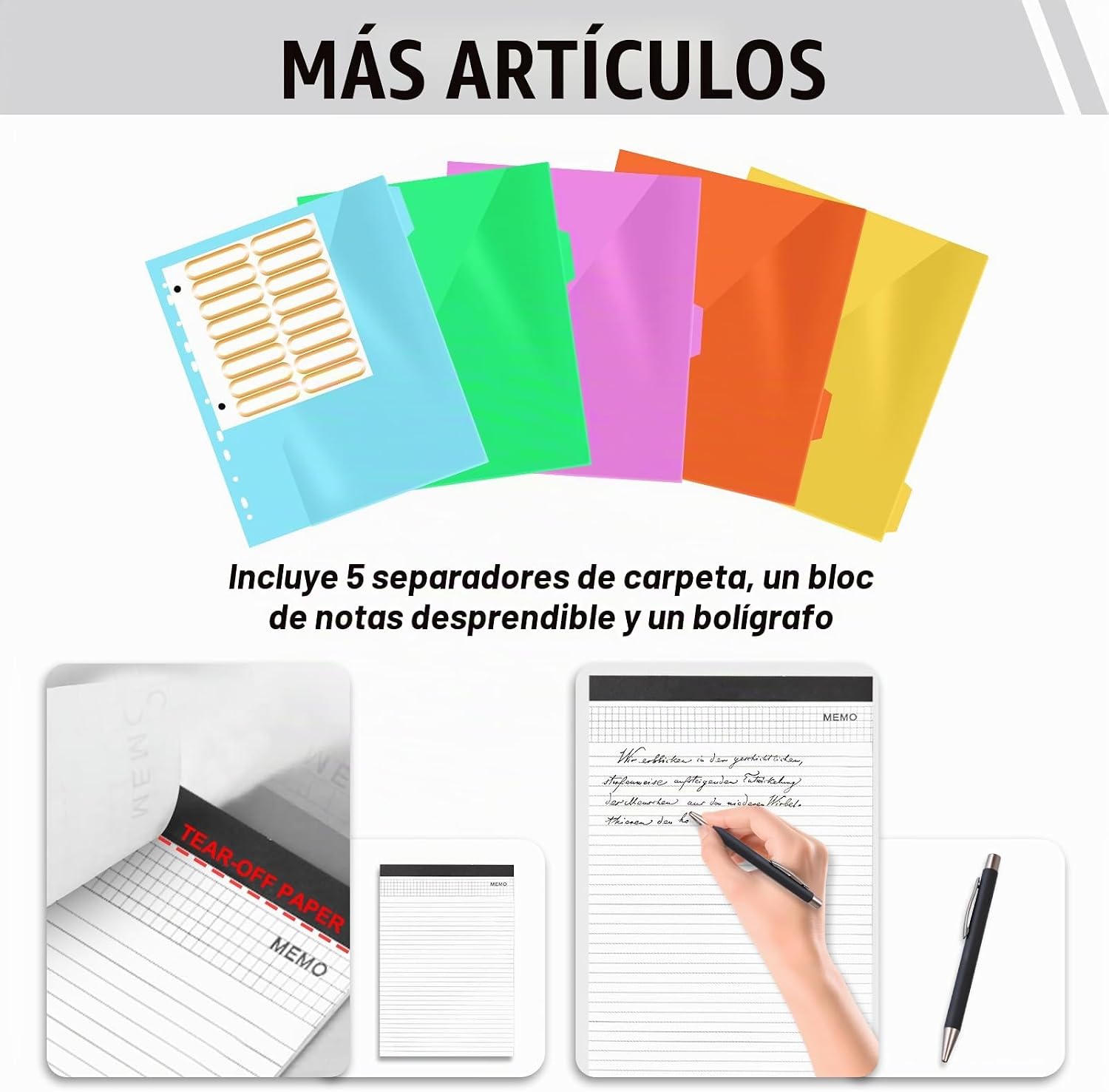 ESTUCHE ORGANIZADOR NATISERAUM PADFOLIO CON ASA Y 3 ANILLOS MARRÓN CON 5 PROTECTORES COLORIDOS - 3
