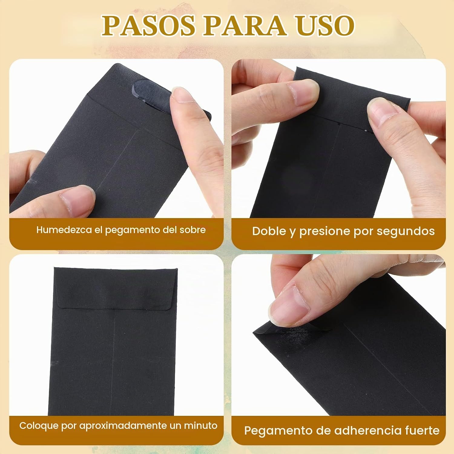 SOBRES PEQUEÑOS AUTOADHESIVOS GEYEE 500 UNIDADES 5.7X8.9 CM NEGRO - 4