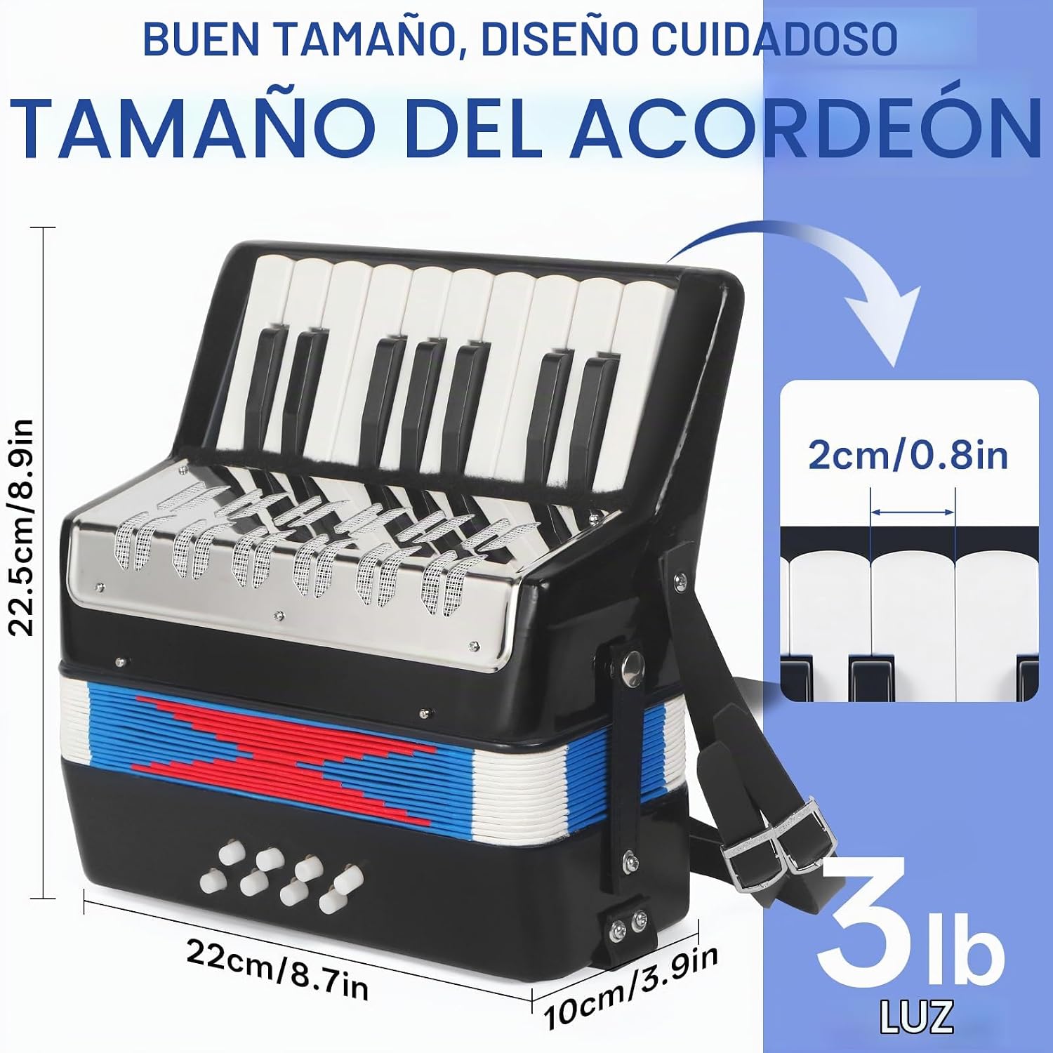 ACORDEÓN AKLOT 17 TECLAS NEGRO - 5
