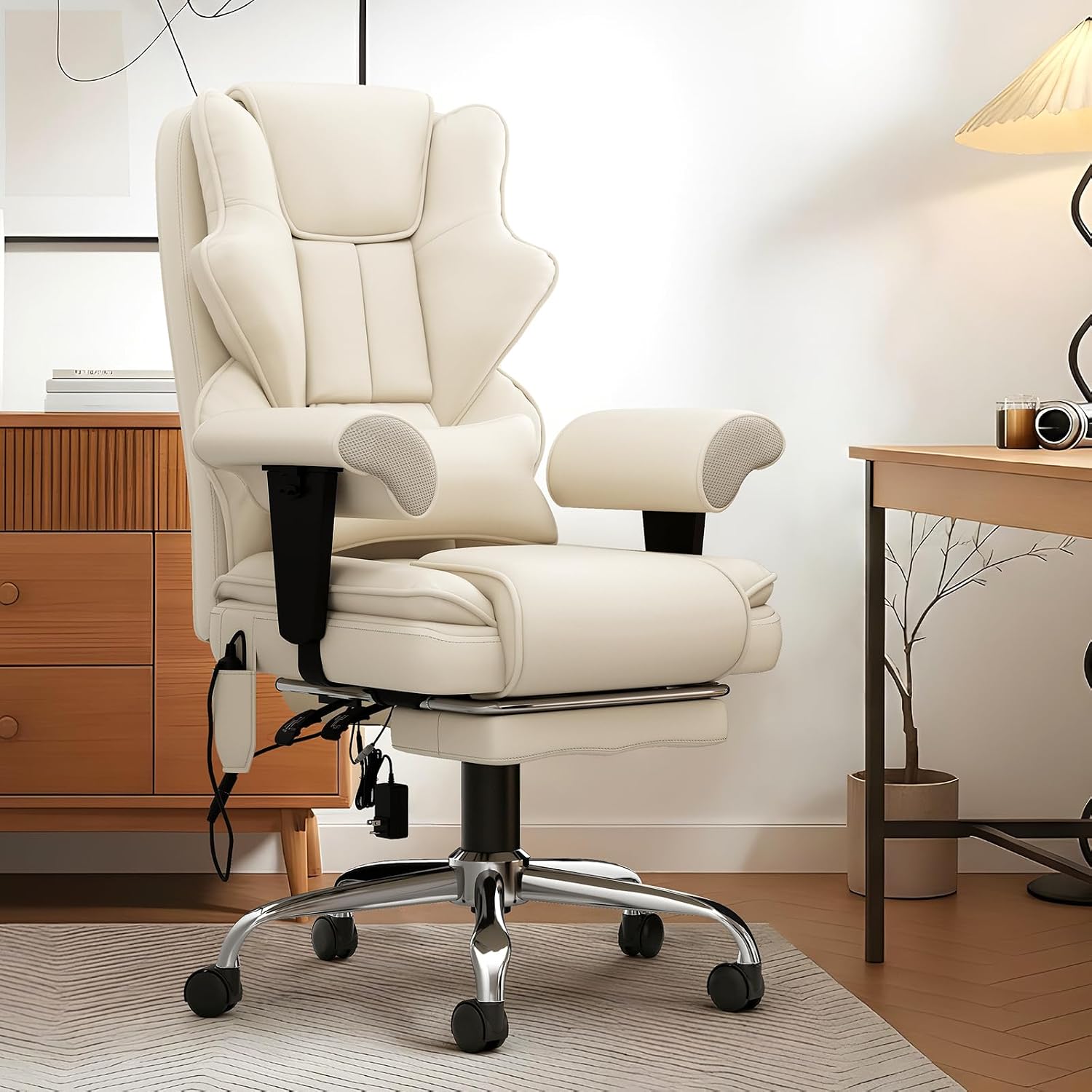 SILLA DE OFICINA EJECUTIVA CON MASAJE Y CALEFACCIÓN MVPIPI BEIGE - 2