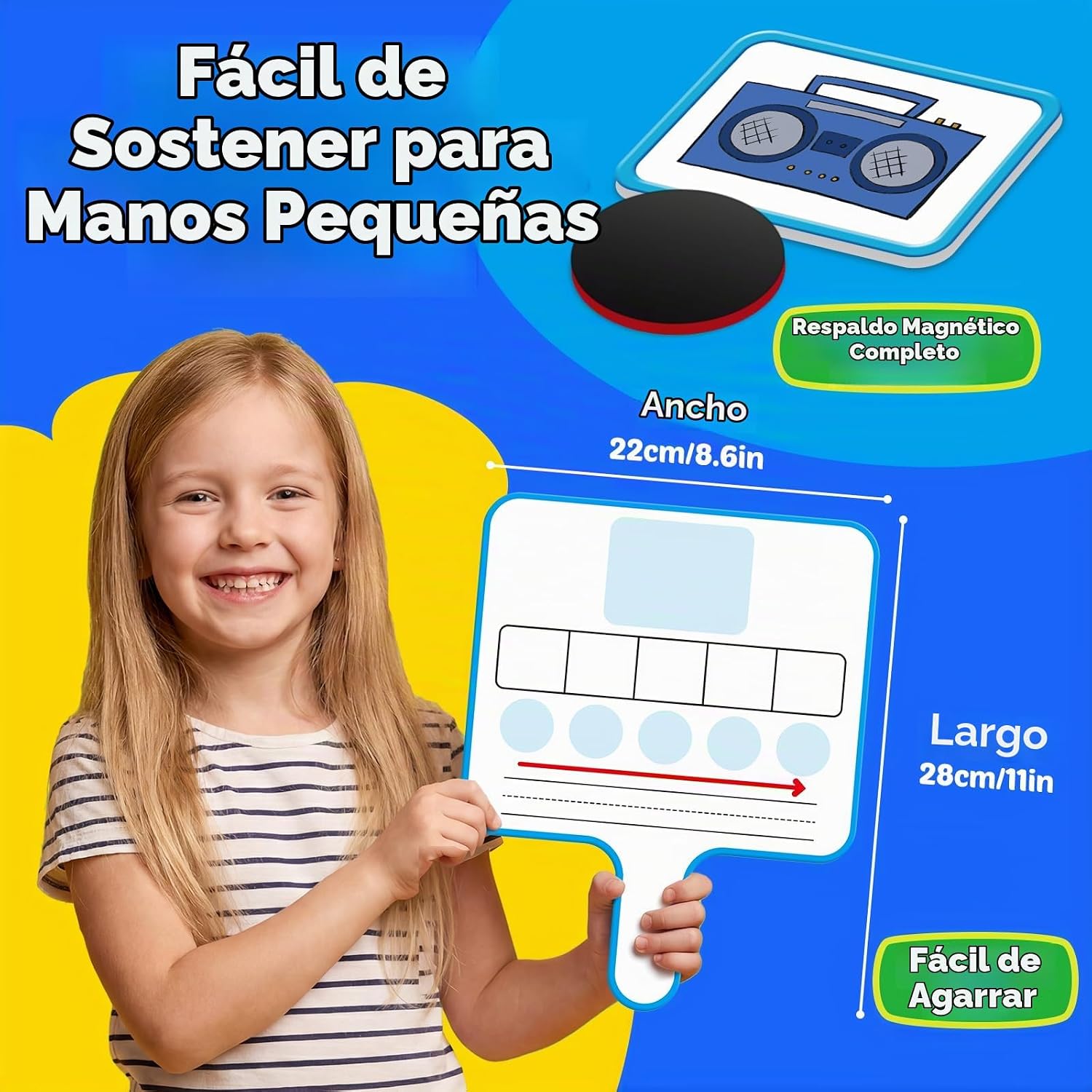 PIZARRA BLANCA MAGNÉTICA AIZWEB CON ELKONIN BOX PARA CONCIENCIA FONÉMICA - 3