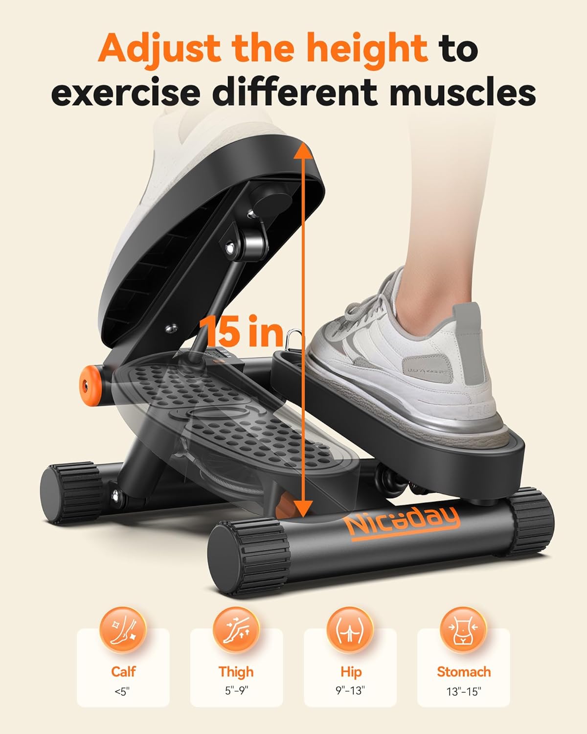 STEPPER PARA EJERCICIO NICEDAY MINI CON CAPACIDAD 136 KG - 4