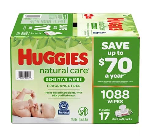 TOALLITAS HUGGIES NATURAL CARE SENSITIVE SIN FRAGANCIA RECAMBIO 1088 UNIDADES - 2