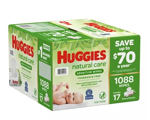 TOALLITAS HUGGIES NATURAL CARE SENSITIVE SIN FRAGANCIA RECAMBIO 1088 UNIDADES - 3