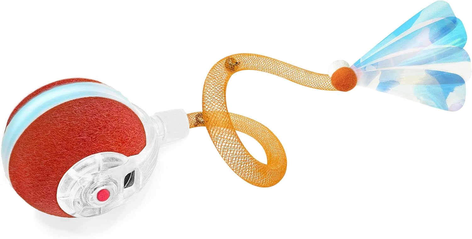 JUGUETE INTERACTIVO PARA GATOS JKANTI BOLA ÁGIL CON COLA ELÁSTICA NARANJA - 1