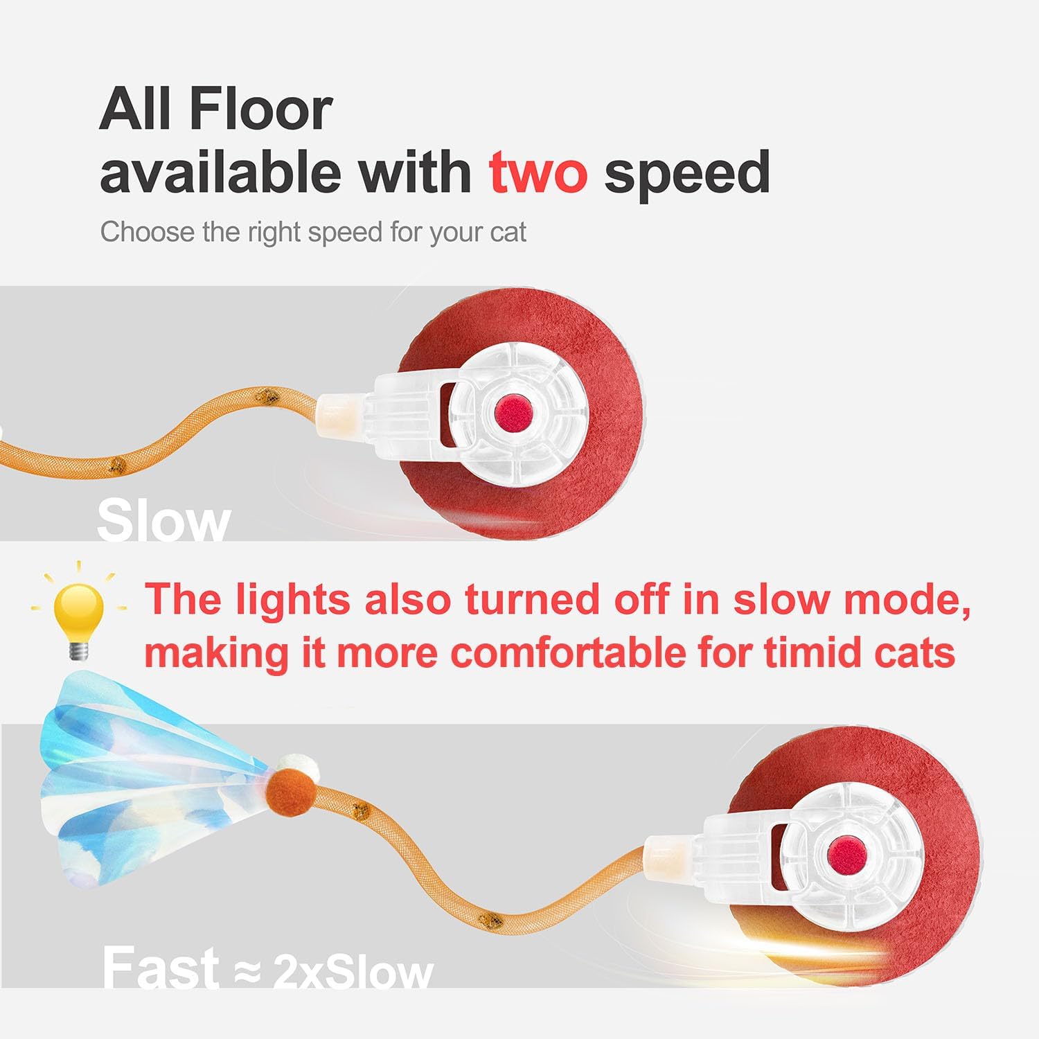 JUGUETE INTERACTIVO PARA GATOS JKANTI BOLA ÁGIL CON COLA ELÁSTICA NARANJA - 3