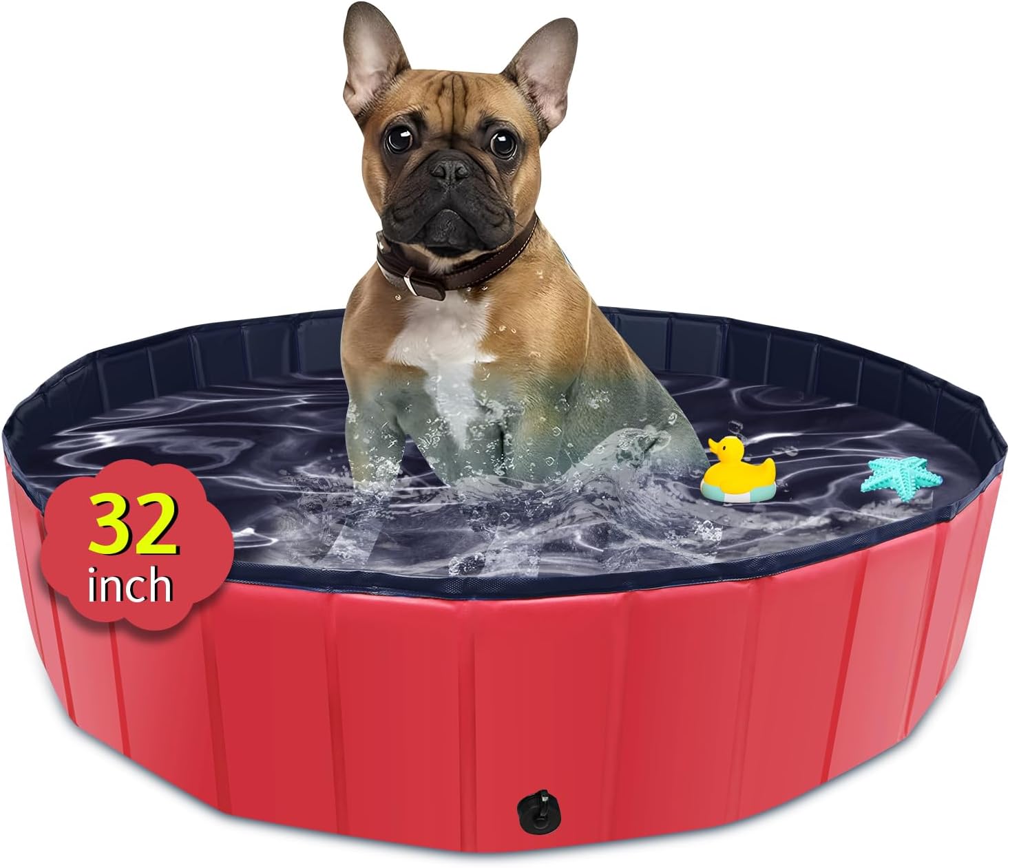 PISCINA PLEGABLE PARA PERROS CACSPS 81X20 CM ROJA - 1