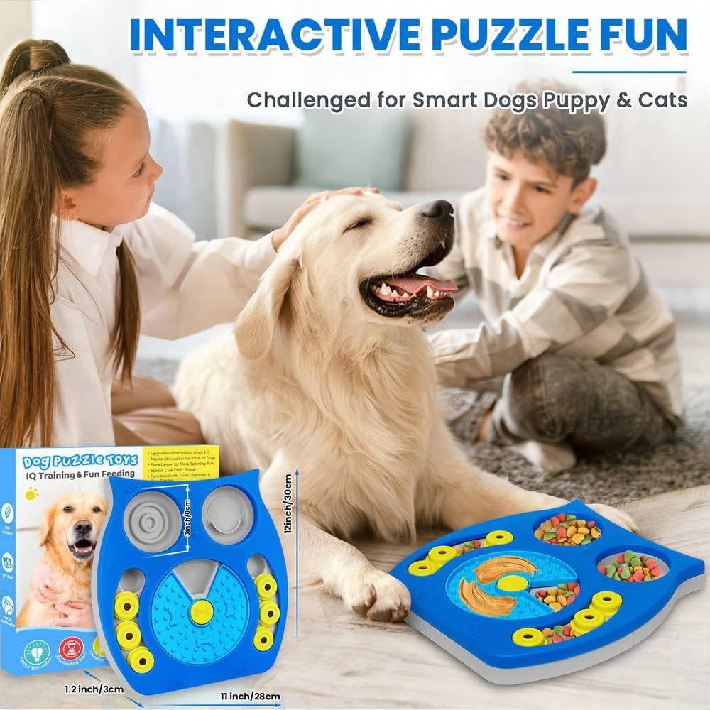 JUGUETE ROMPECABEZAS PARA PERROS JOANSAN BÚHO AZUL OSCURO GRANDE - 5