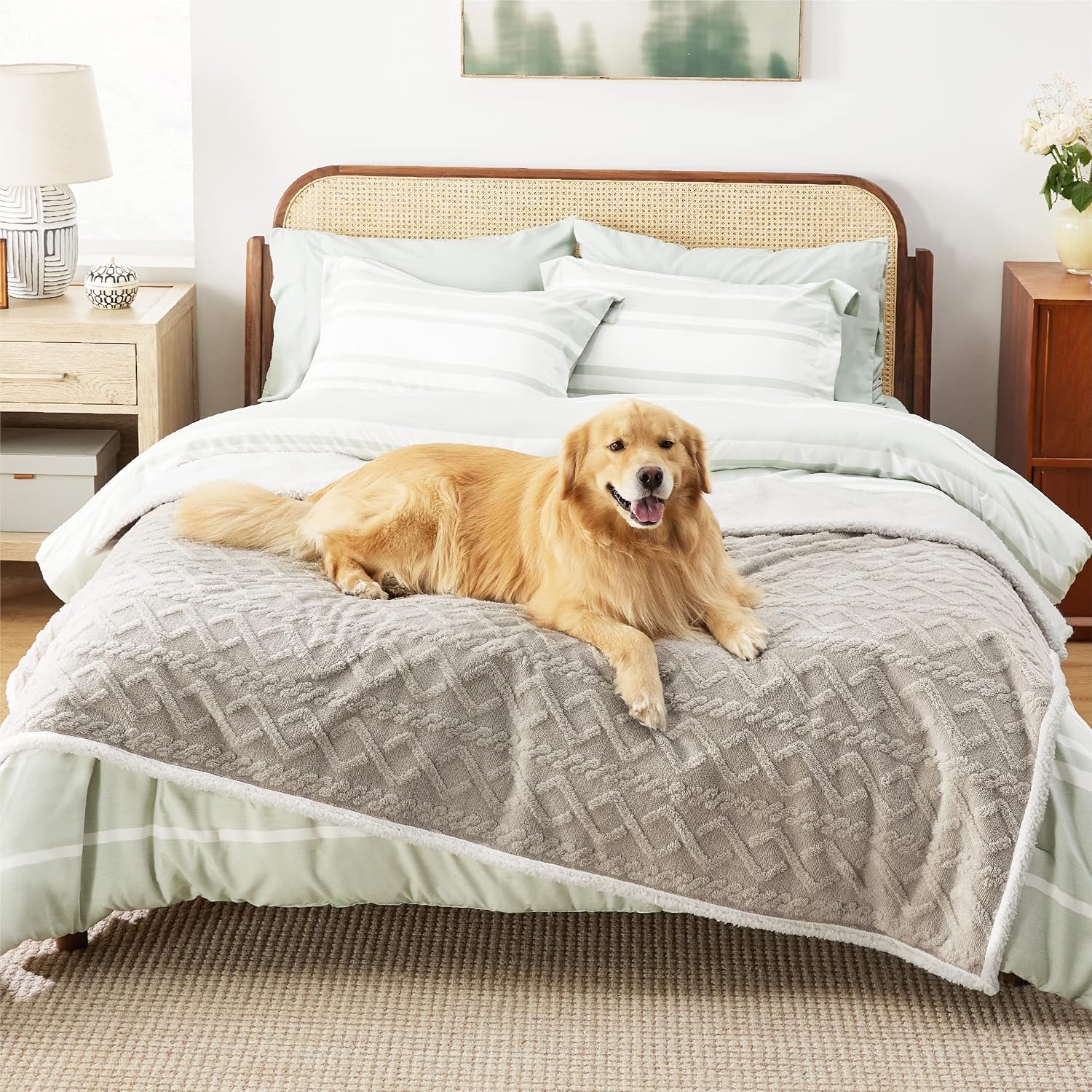 MANTA IMPERMEABLE PARA PERRO BEDSURE QUEEN 86X90 CM PALO ROBLE - 1