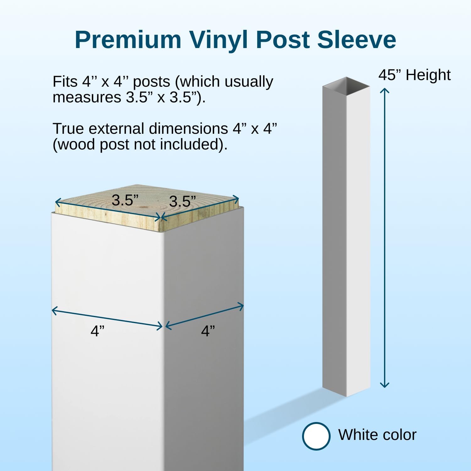 CUBRE POSTE WEATHERABLES 4X4 VINILO BLANCO 45 PULGADAS - 4
