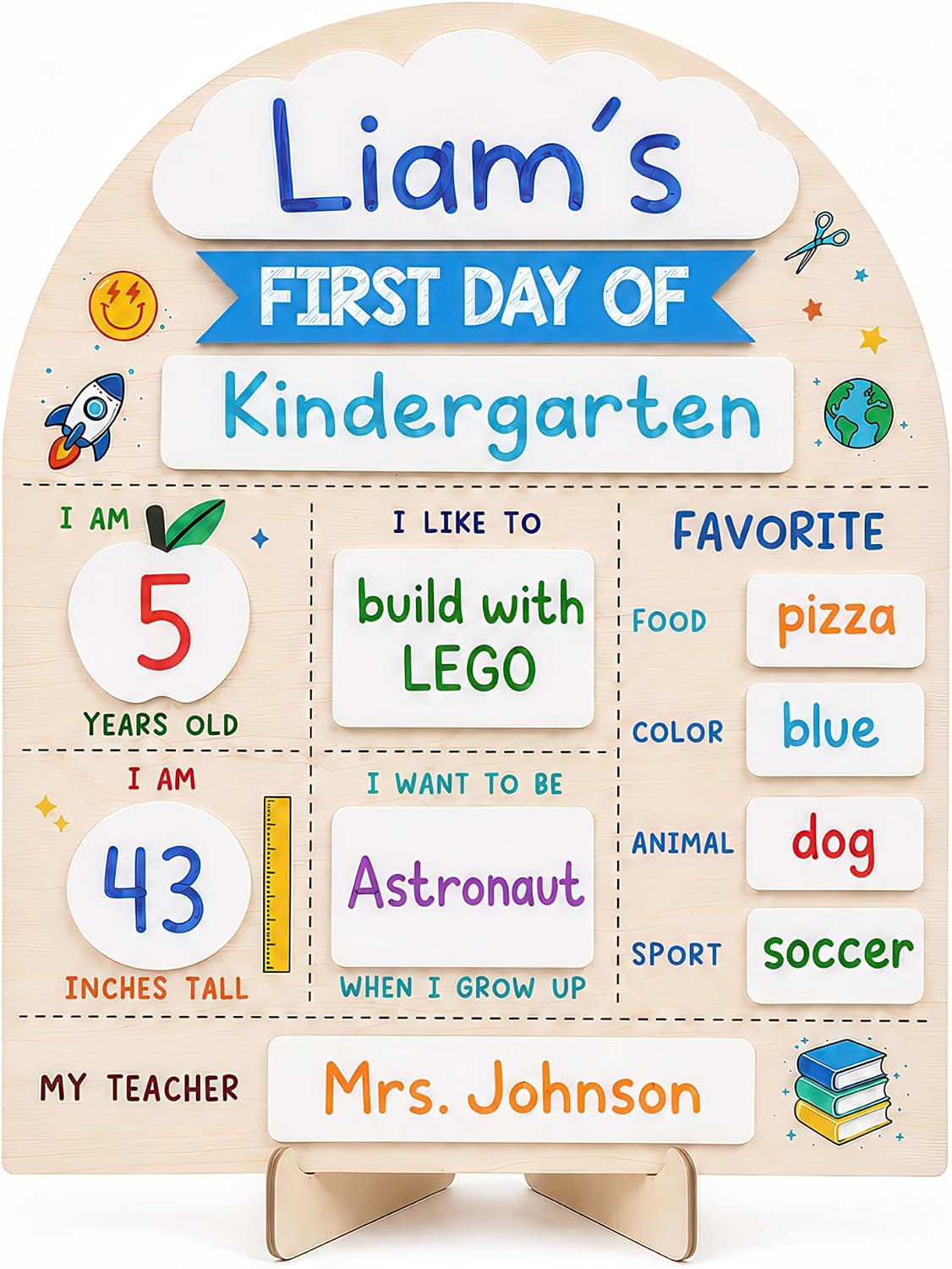 ADORNO DIBOSERI MY FIRST DAY OF SCHOOL SIGN TABLERO PARA PRIMER Y ÚLTIMO DÍA DE CLASES - 1