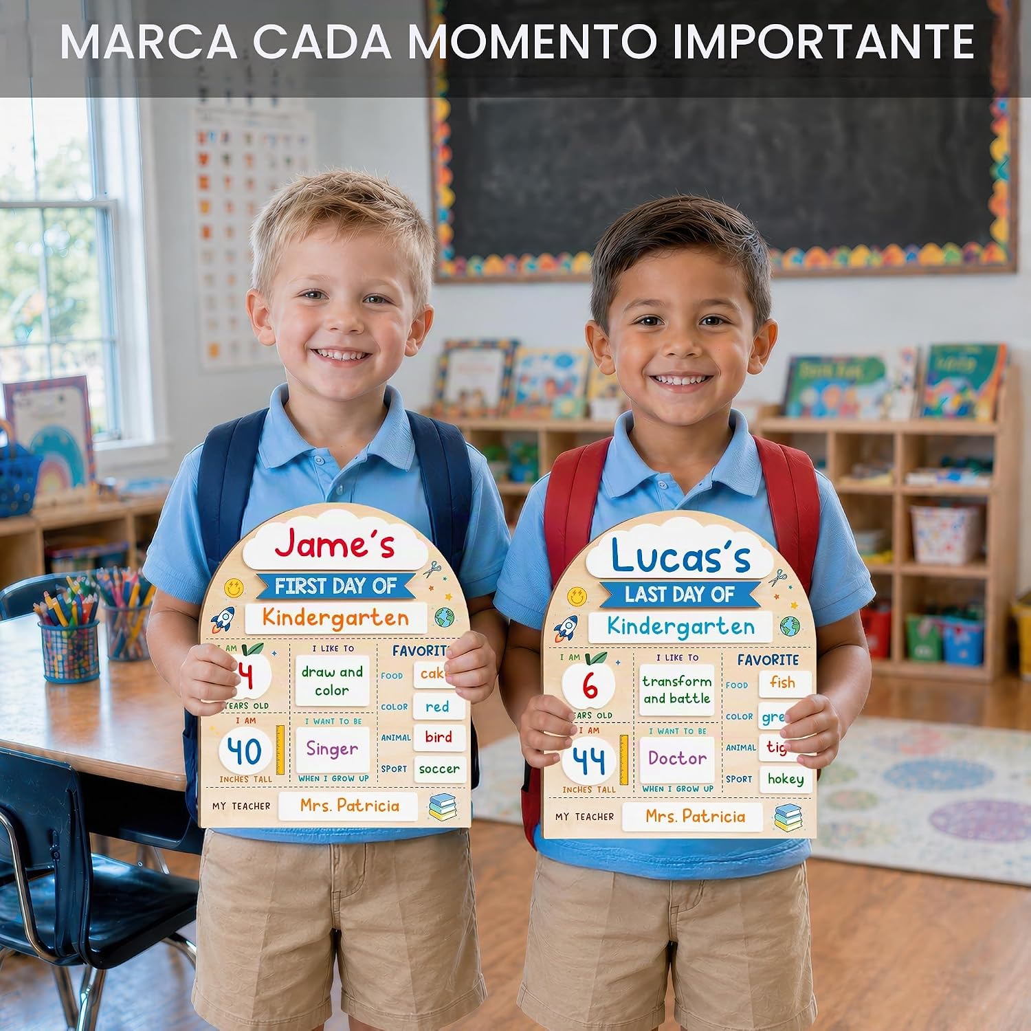 ADORNO DIBOSERI MY FIRST DAY OF SCHOOL SIGN TABLERO PARA PRIMER Y ÚLTIMO DÍA DE CLASES - 5