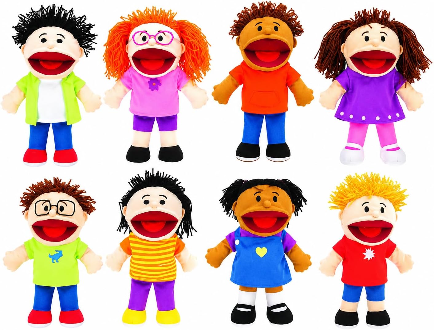 TÍTERES DE MANO FUN EXPRESS MULTICULTURAL 8 PIEZAS 35 CM - 1