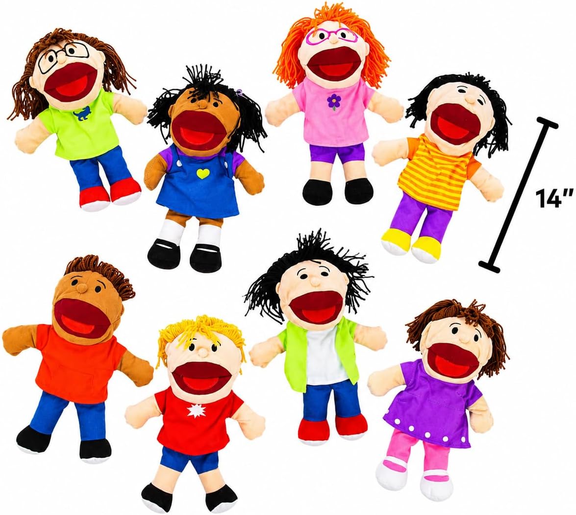 TÍTERES DE MANO FUN EXPRESS MULTICULTURAL 8 PIEZAS 35 CM - 4