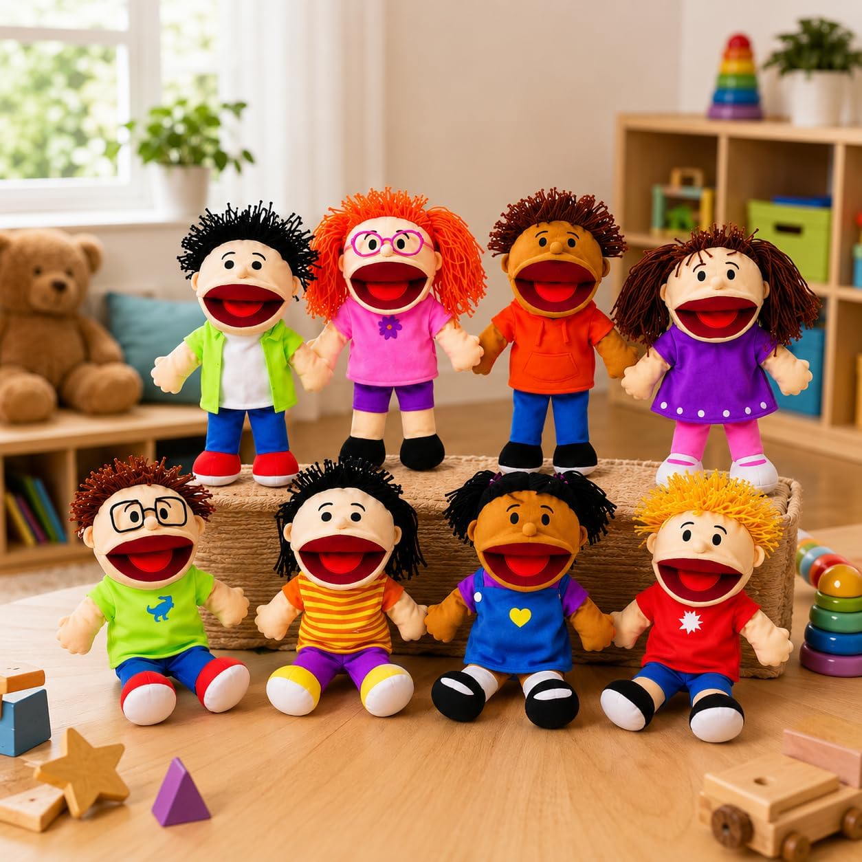 TÍTERES DE MANO FUN EXPRESS MULTICULTURAL 8 PIEZAS 35 CM - 5