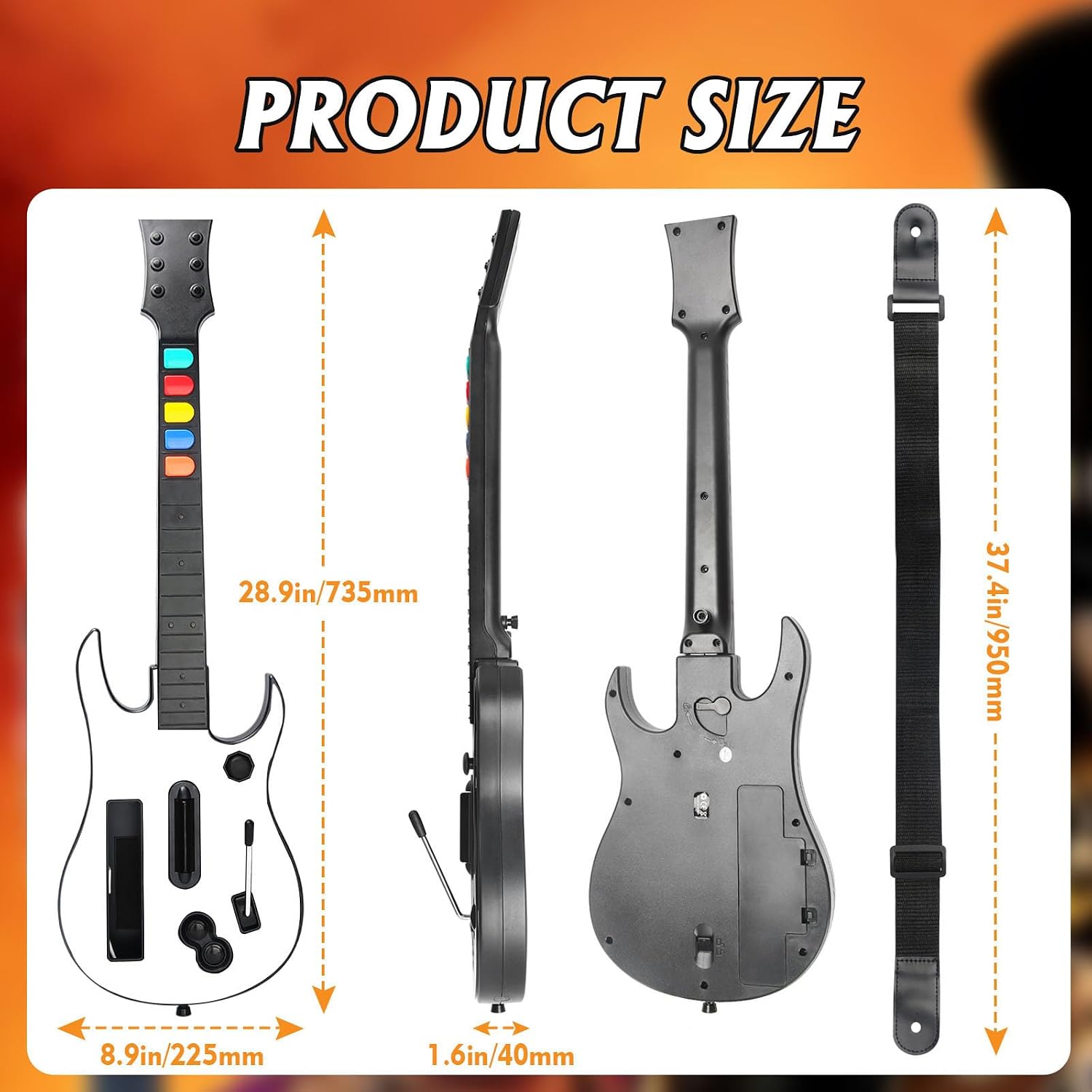GUITARRA PARA WII KYAYUGM COMPATIBLE CON GUITAR HERO Y ROCK BAND 2 Y 3 BLANCO - 2