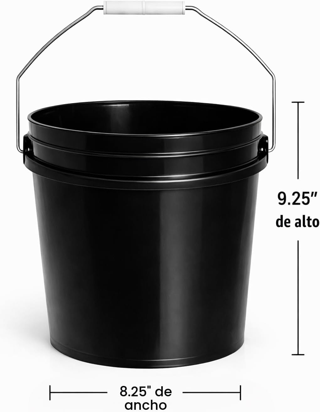 BALDE MKS PLASTICS NEGRO 2 GALONES GRADO ALIMENTICIO CON TAPA HERMÉTICA 2 UNIDADES - 2