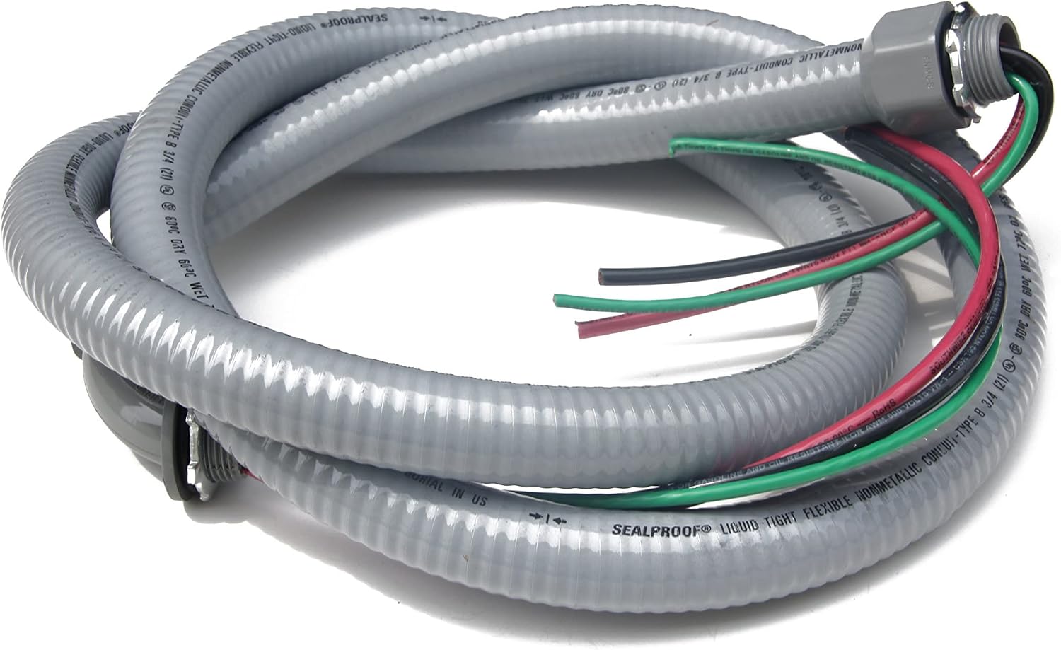 TUBERÍA FLEXIBLE ELÉCTRICA SEALPROOF POWER WHIP 3/4 PULG X 6 PIES CON CABLE CALIBRE 8 - 1