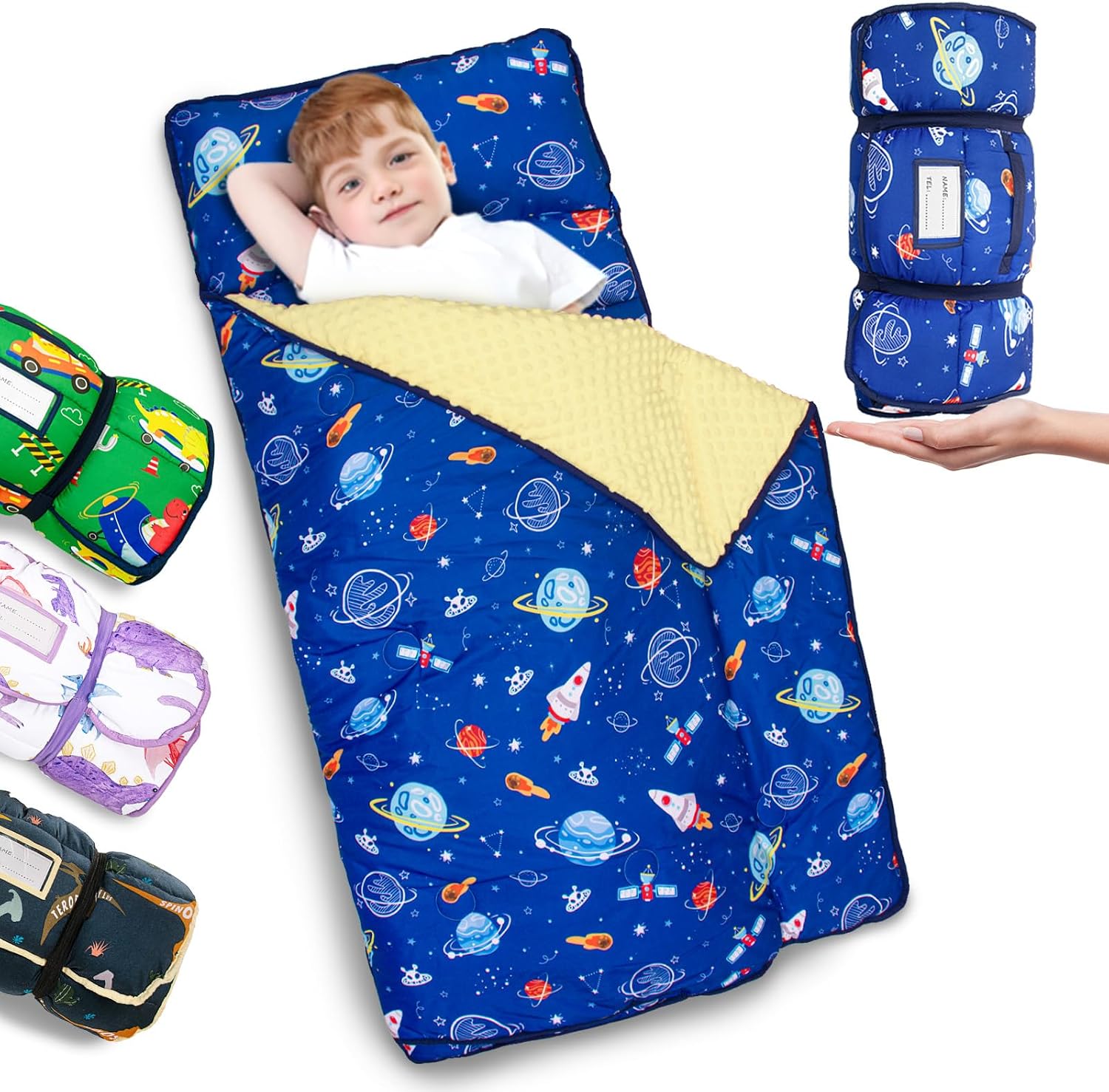 SACO DE DORMIR PARA NIÑOS PRIMLECT TODDLER NAP MAT CON ALMOHADA, EXTRA GRANDE Y ACOLCHADO - 1