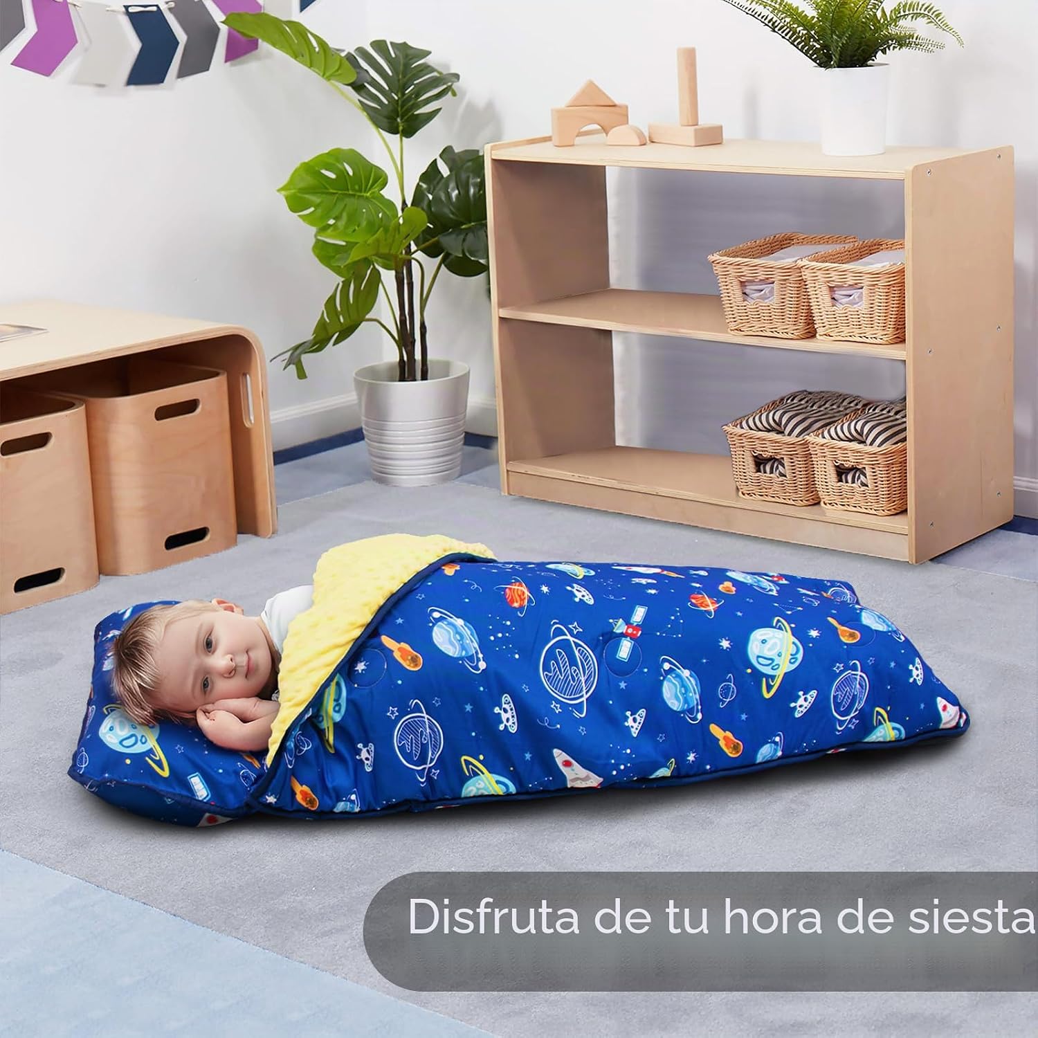 SACO DE DORMIR PARA NIÑOS PRIMLECT TODDLER NAP MAT CON ALMOHADA, EXTRA GRANDE Y ACOLCHADO - 3