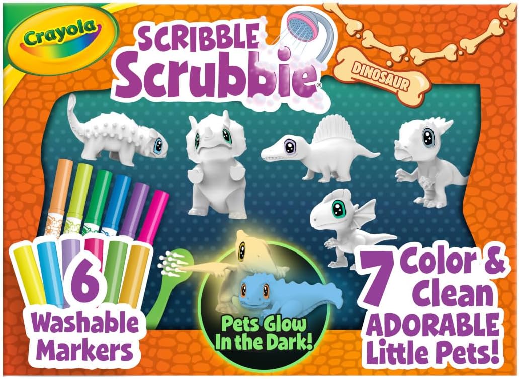 JUGUETE CRAYOLA SCRIBBLE SCRUBBIE PETS DINOSAUR GLOW COMBO PACK PEQUEÑO - 1