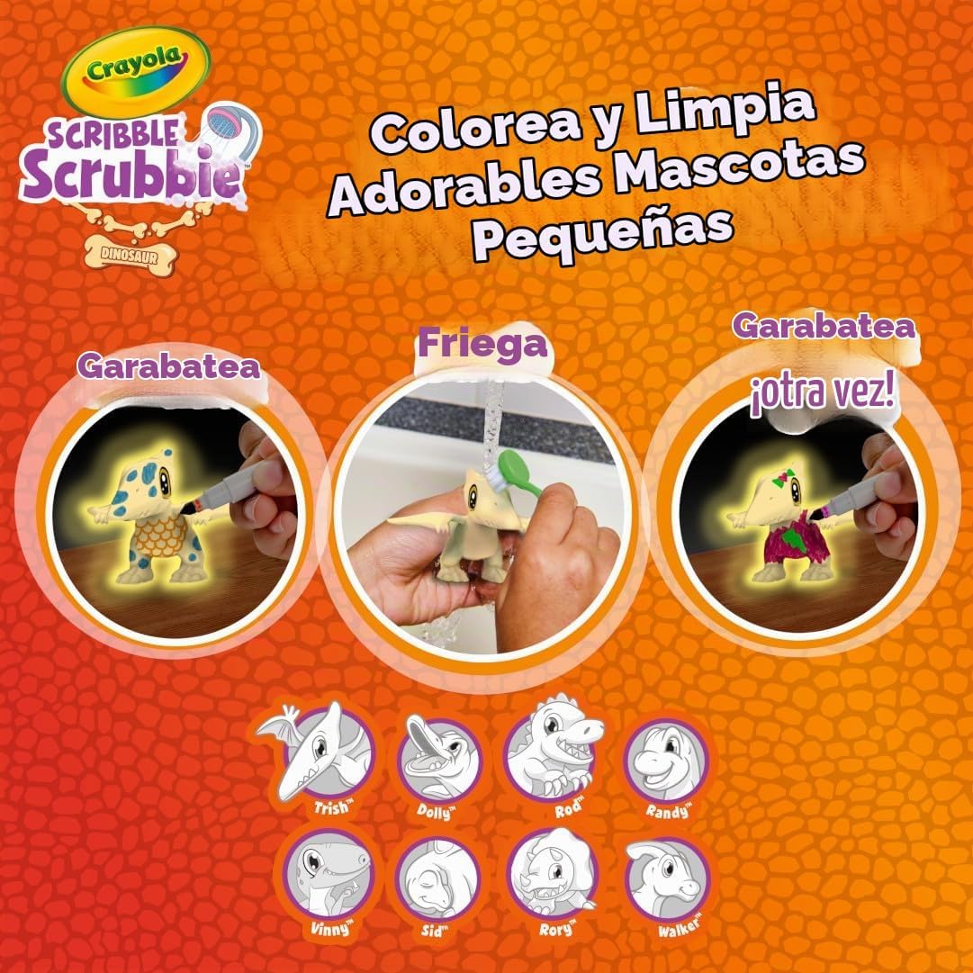 JUGUETE CRAYOLA SCRIBBLE SCRUBBIE PETS DINOSAUR GLOW COMBO PACK PEQUEÑO - 5