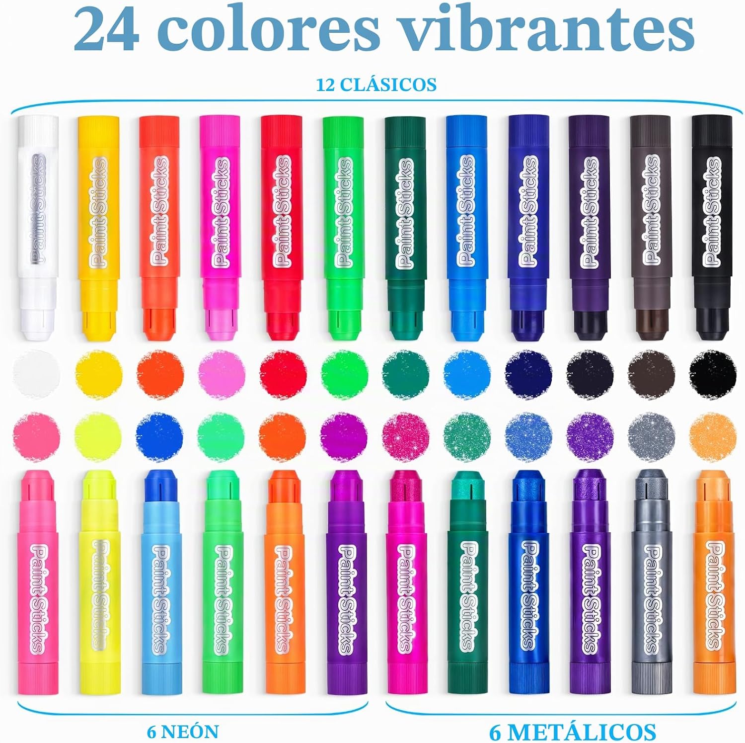 SET DE 96 BARRAS DE PINTURA TÉMPERA RA RUNNING ALIEN 24 COLORES - 3