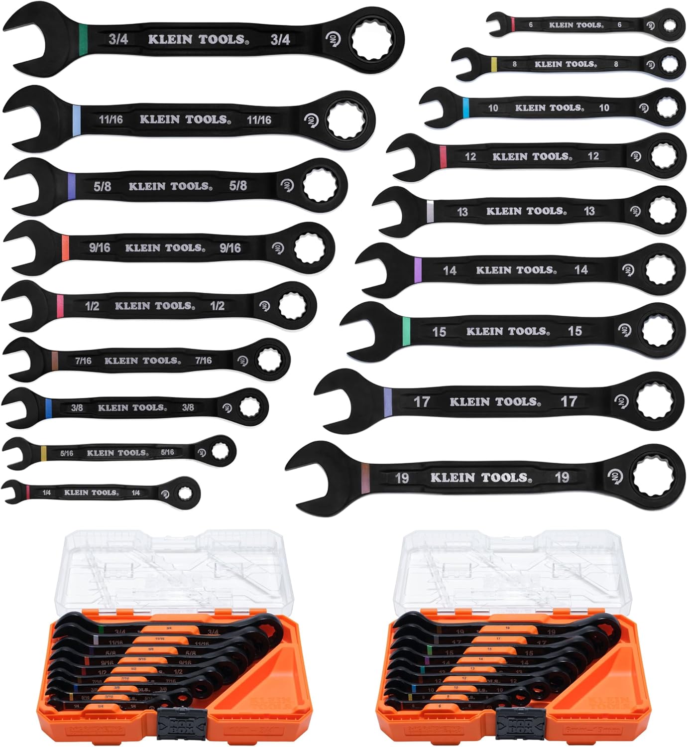 SET DE LLAVES COMBINADAS CON TRINQUETE KLEIN TOOLS 69418CG 18 PIEZAS - 1