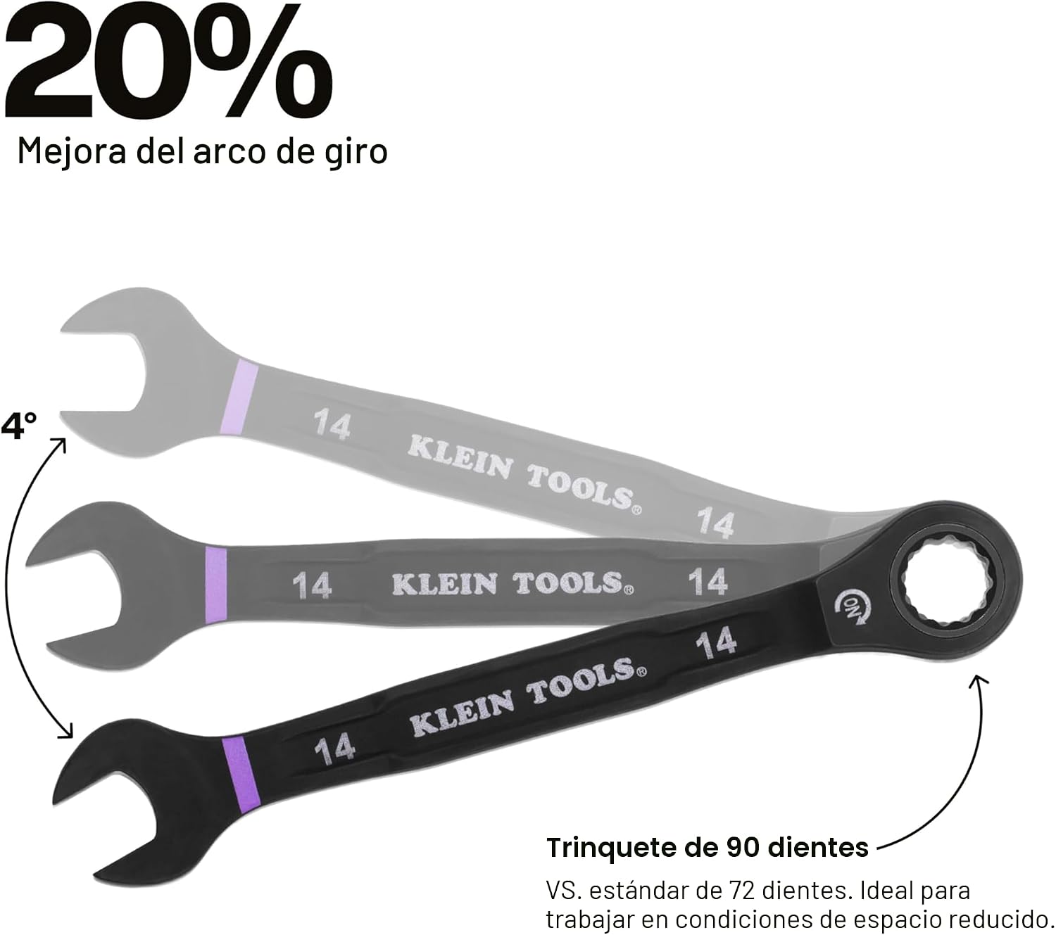 SET DE LLAVES COMBINADAS CON TRINQUETE KLEIN TOOLS 69418CG 18 PIEZAS - 4