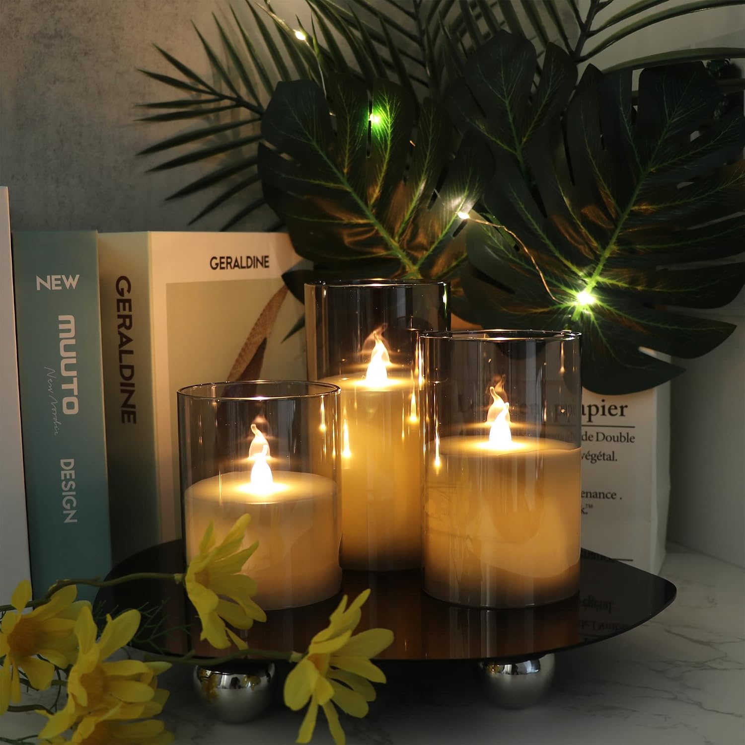 LETRERO LUMINOSO GENSWIN VELAS LED SIN LLAMA CON CONTROL REMOTO Y TEMPORIZADOR NEGRO - 5