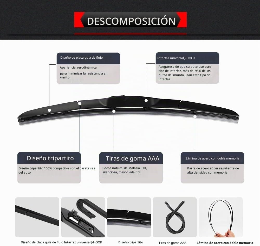 PLUMAS LIMPIAPARABRISAS AUTOPIXL COMPATIBLES CON TOYOTA HILUX AN120 AN130 2015-2023 22' + 16' - 4