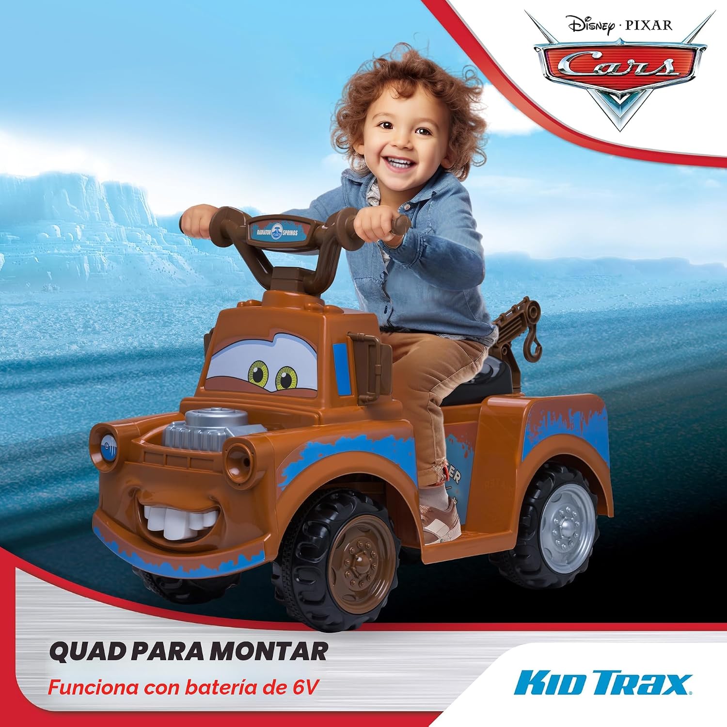 SCOOTER ELÉCTRICO KID TRAX TODDLER DISNEY CARS 3 TOW-MATER 6V - 2
