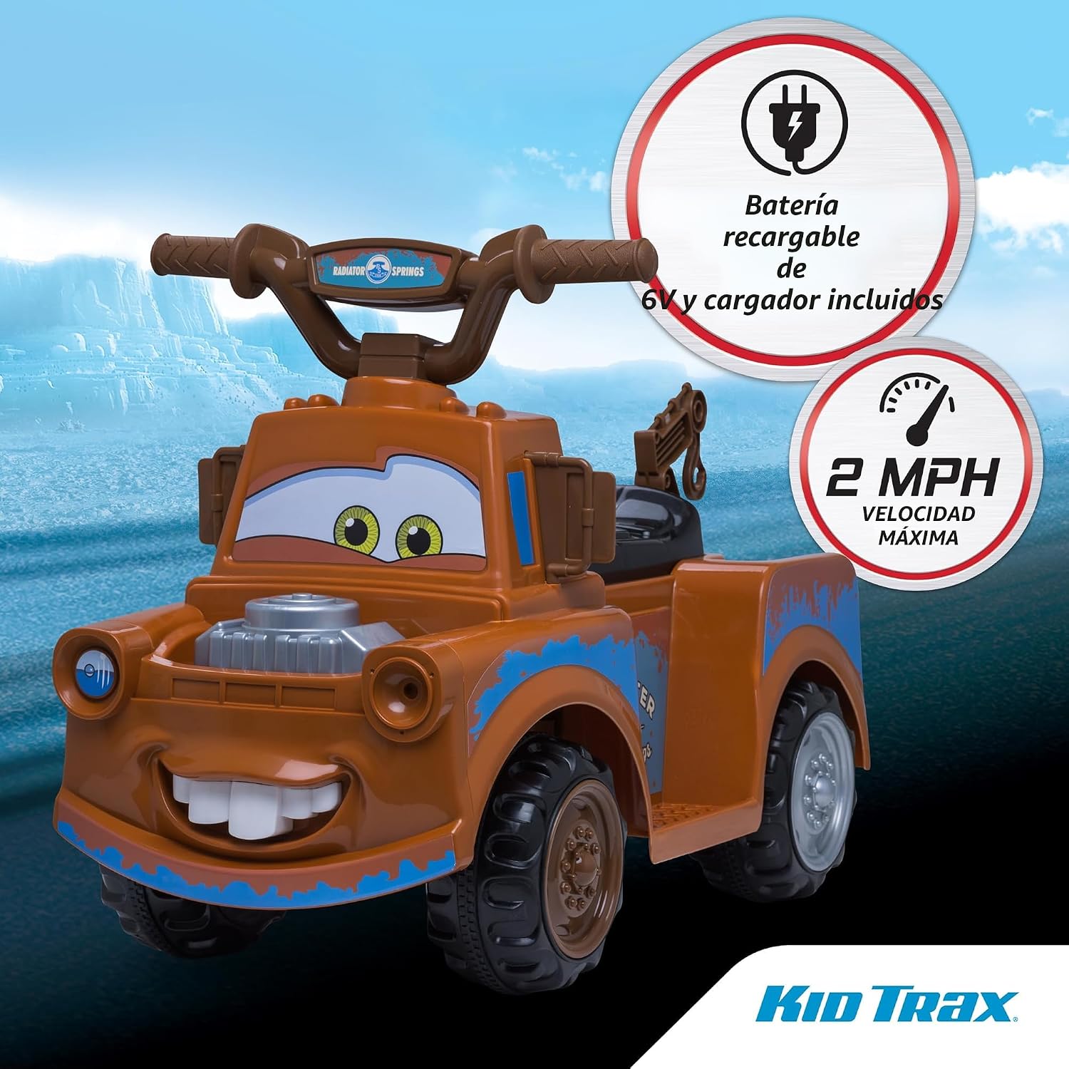 SCOOTER ELÉCTRICO KID TRAX TODDLER DISNEY CARS 3 TOW-MATER 6V - 5