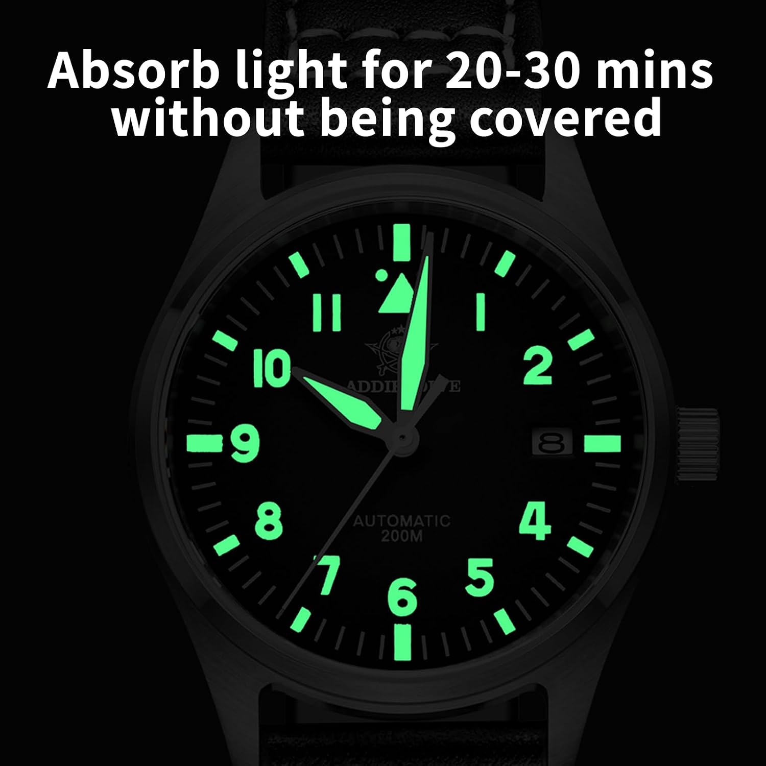 RELOJ ADDIESDIVE AUTOMÁTICO ACERO INOXIDABLE BUZO 200M ESFERA NEGRA - 5