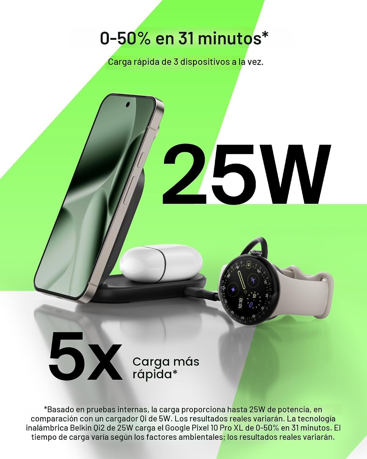 CARGADOR INALÁMBRICO BELKIN QI2.2 25W PLEGABLE 2 EN 1 CON PUERTO USB-C - 2