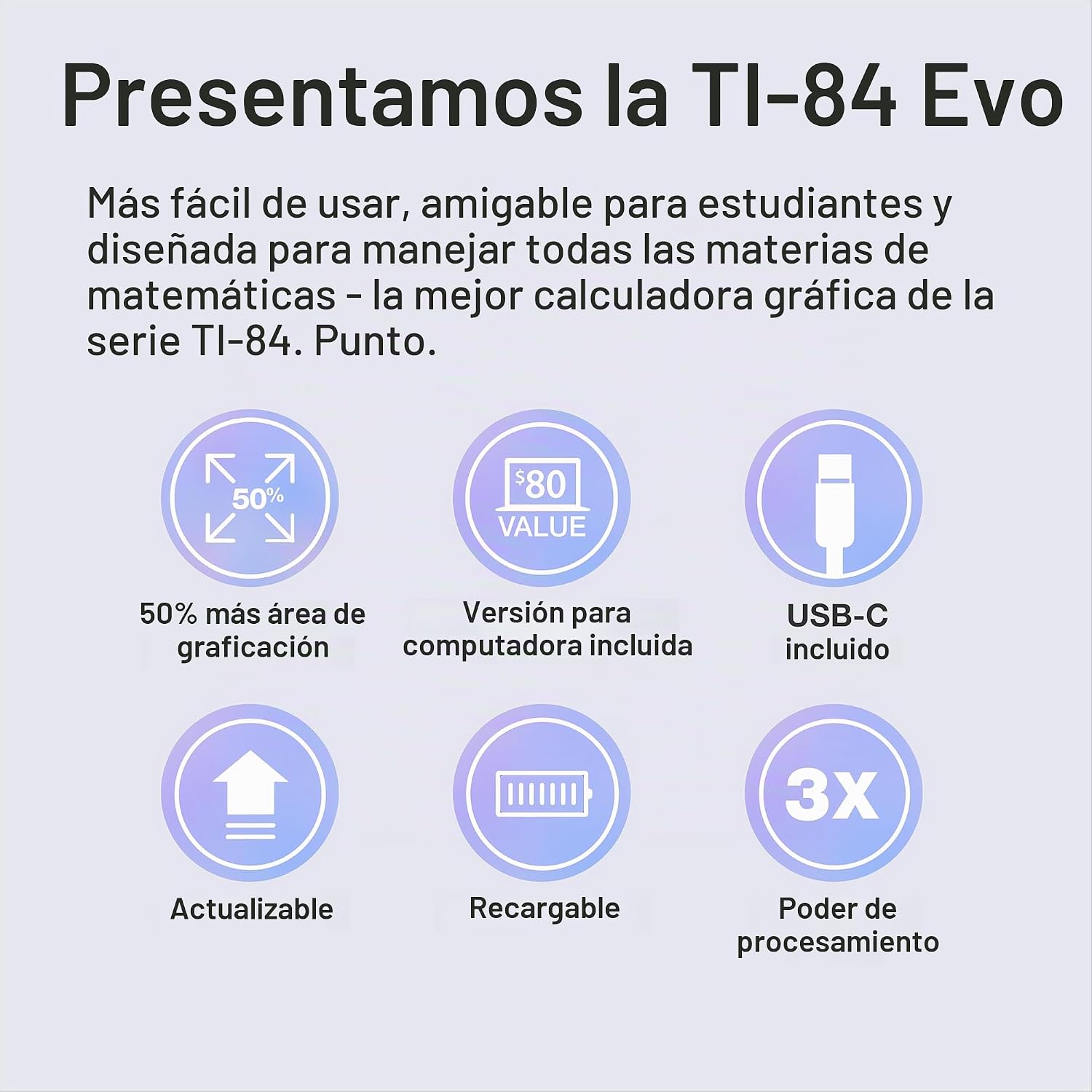 CALCULADORA GRÁFICA TI-84 EVO TEXAS INSTRUMENTS BLANCO - 3