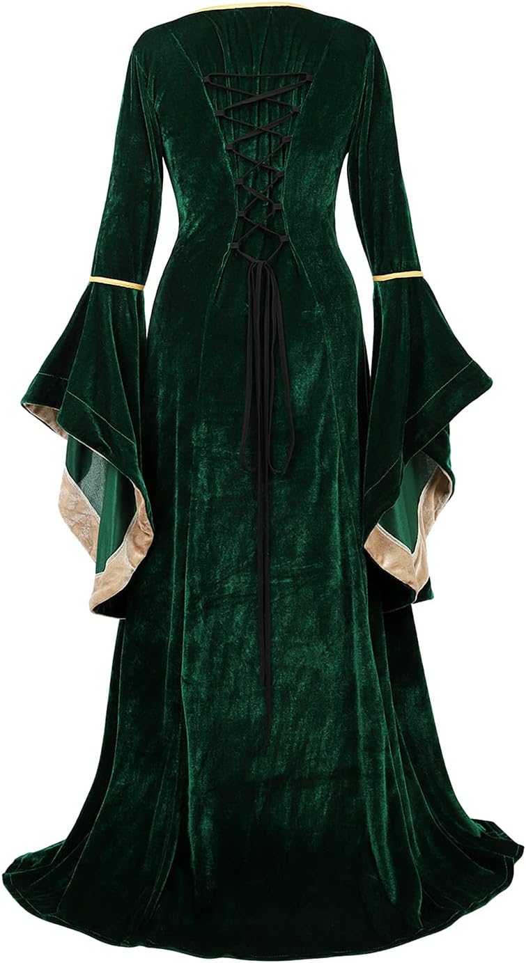 DISFRAZ MUJER LEHAUYA VESTIDO RENACENTISTA MEDIEVAL TERCIOPELO - 3