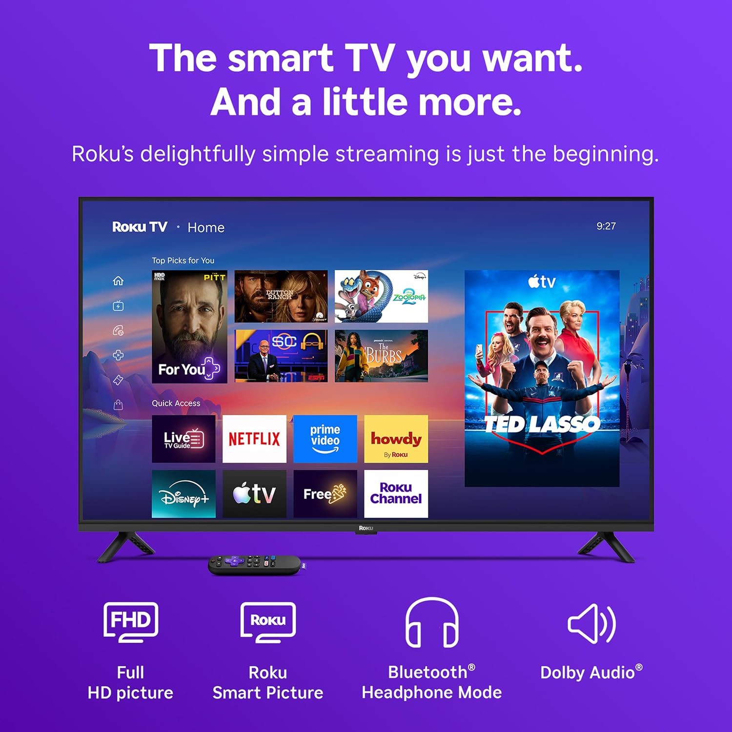 TELEVISOR ROKU 24 PULGADAS SELECT SERIES SMART TV 720P HD - 3