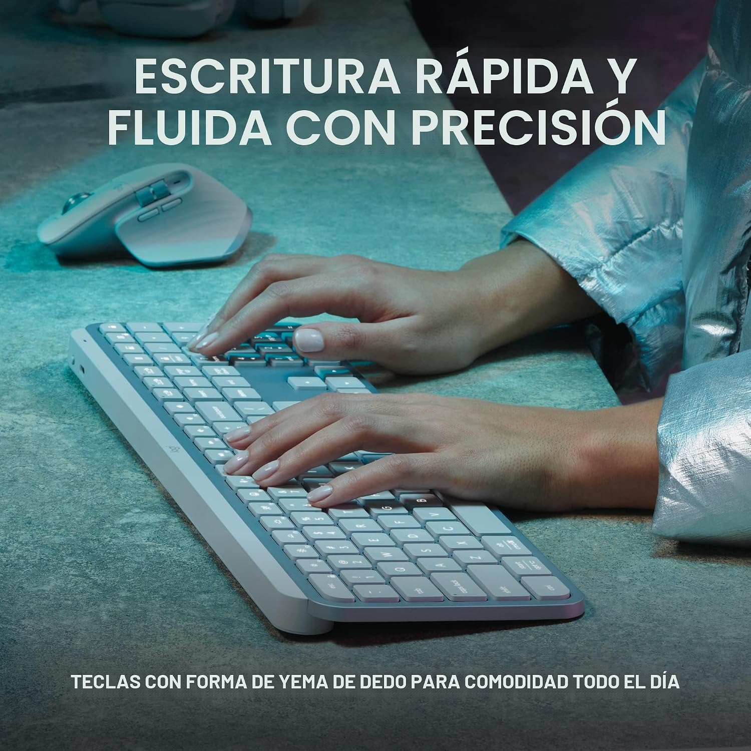 TECLADO INALÁMBRICO LOGITECH MX KEYS S PALE GREY - 2