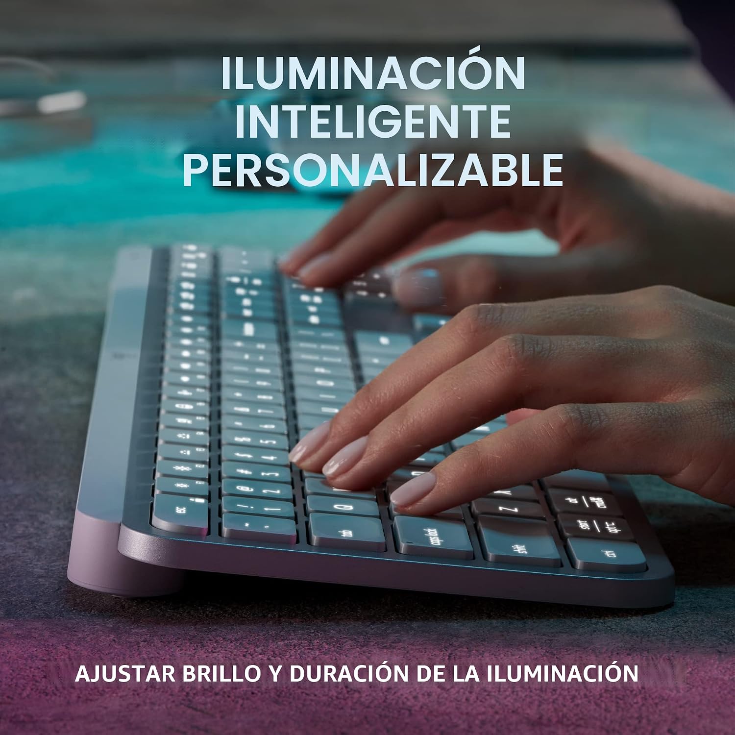TECLADO INALÁMBRICO LOGITECH MX KEYS S PALE GREY - 4