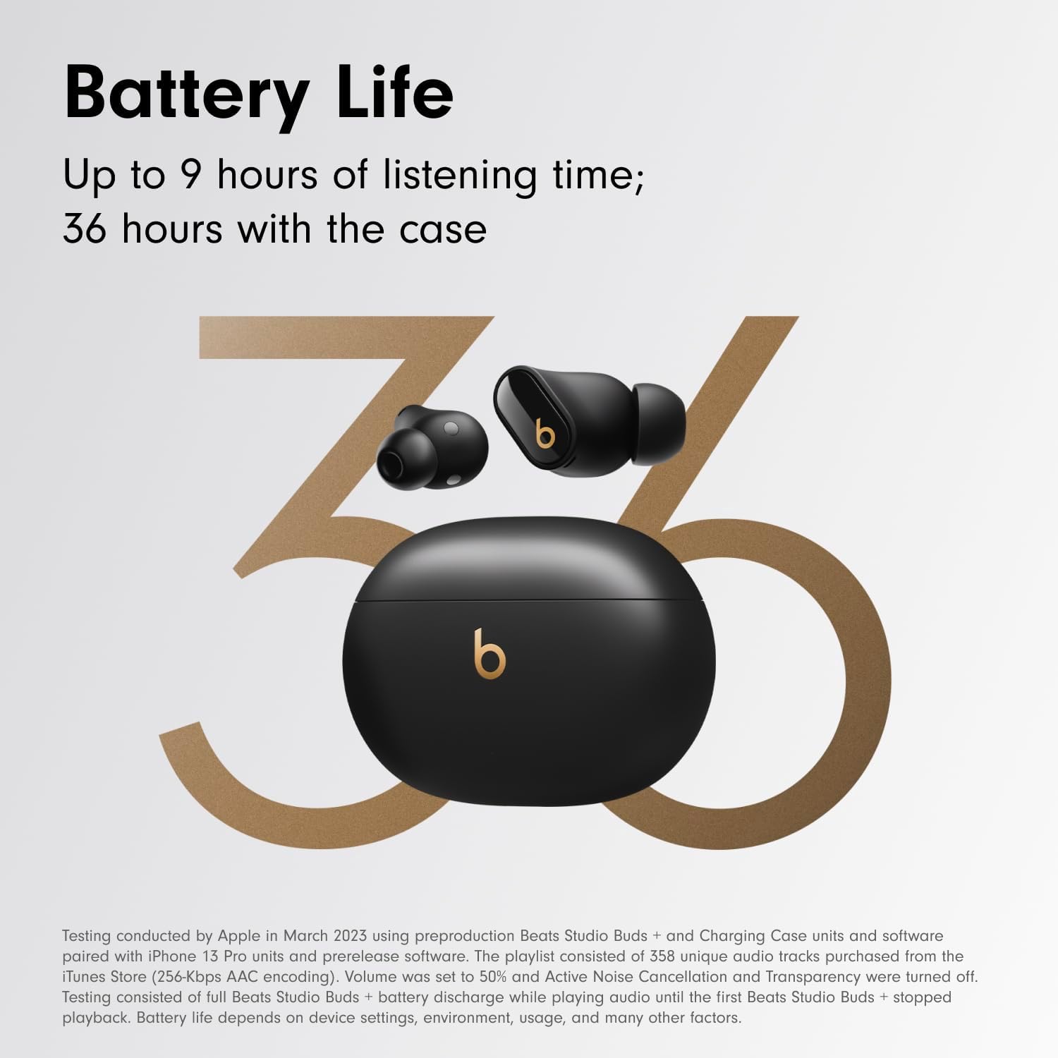 AUDÍFONOS TRUE WIRELESS BEATS STUDIO BUDS + NEGRO/DORADO - 3