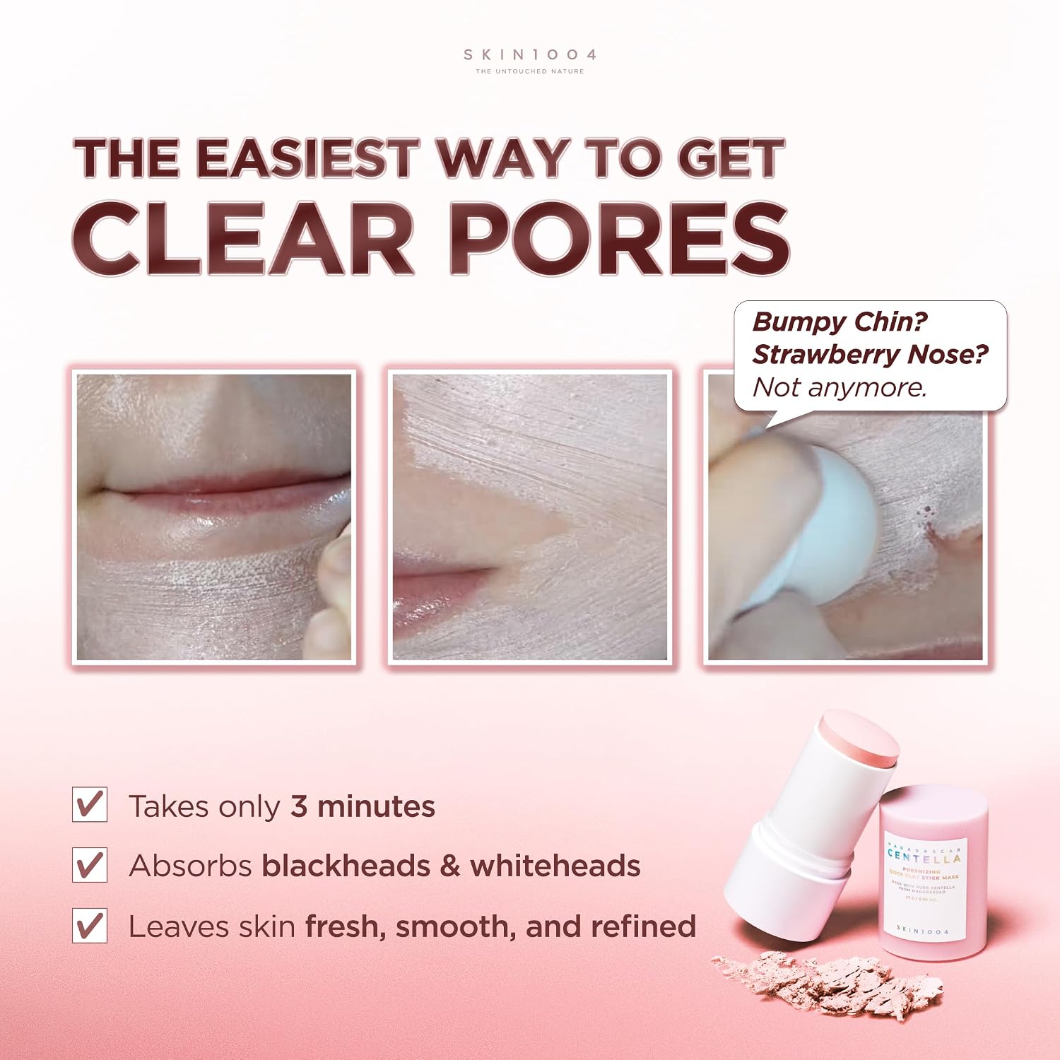 MASCARILLA FACIAL SKIN1004 POREMIZING CLAY STICK 0.95 OZ - 3
