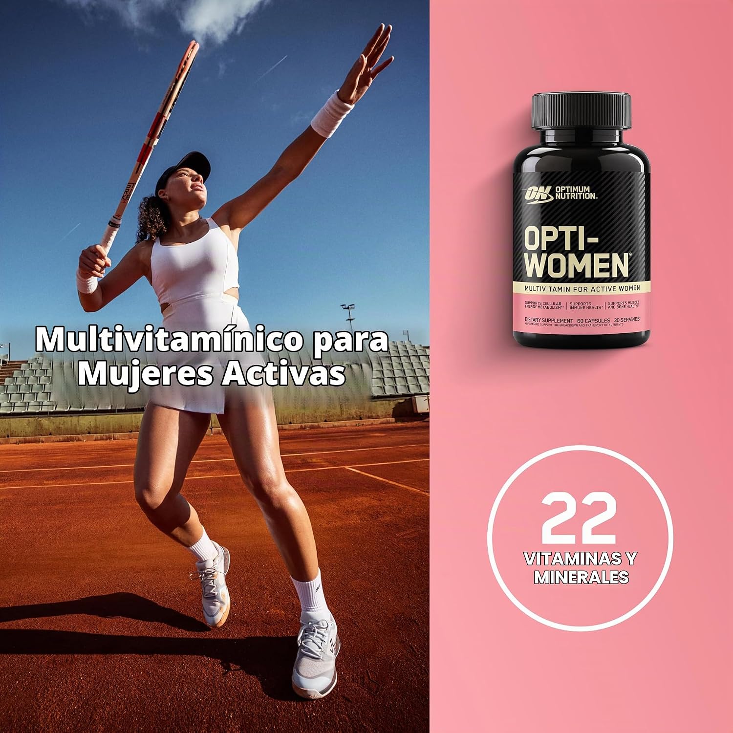 MULTIVITAMÍNICO OPTIMUM NUTRITION OPTI-WOMEN 120 TABLETAS - 2